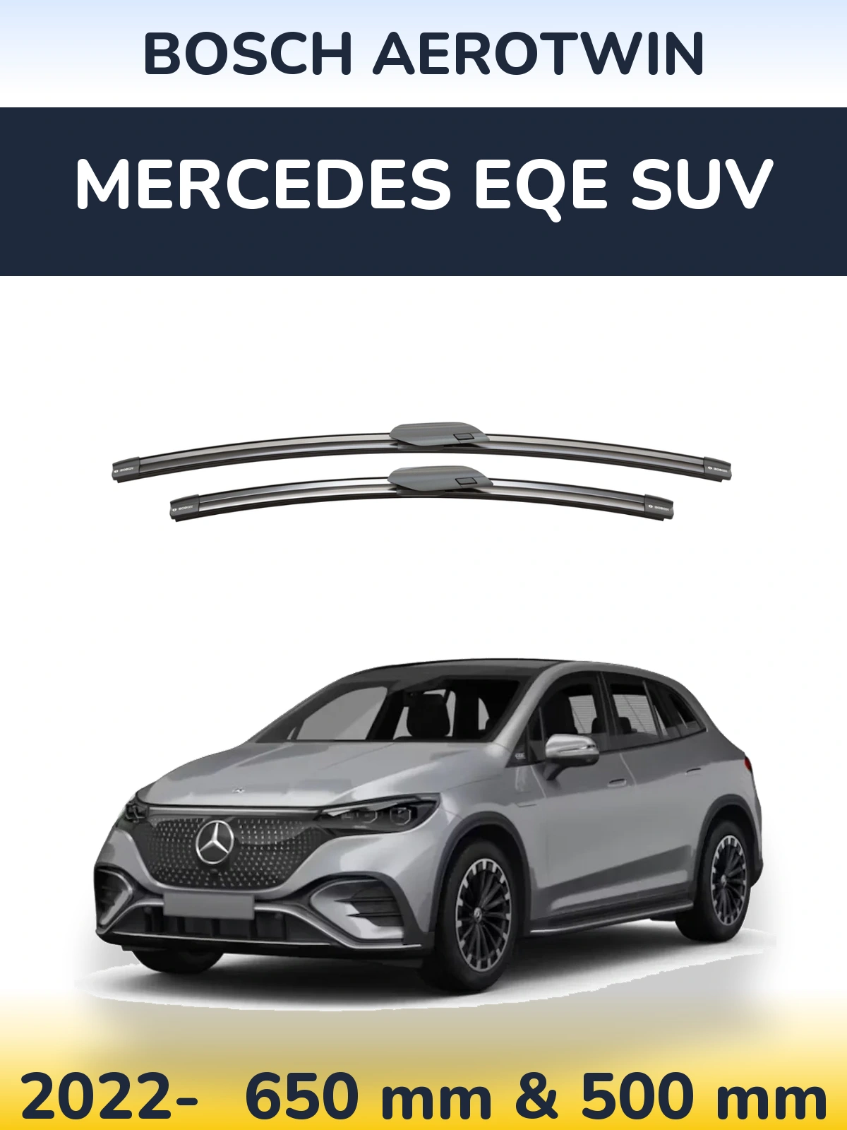 Komplet przednich wycieraczek BOSCH AeroTwin 650 & 500 mm do Mercedes EQE SUV 2022-2026