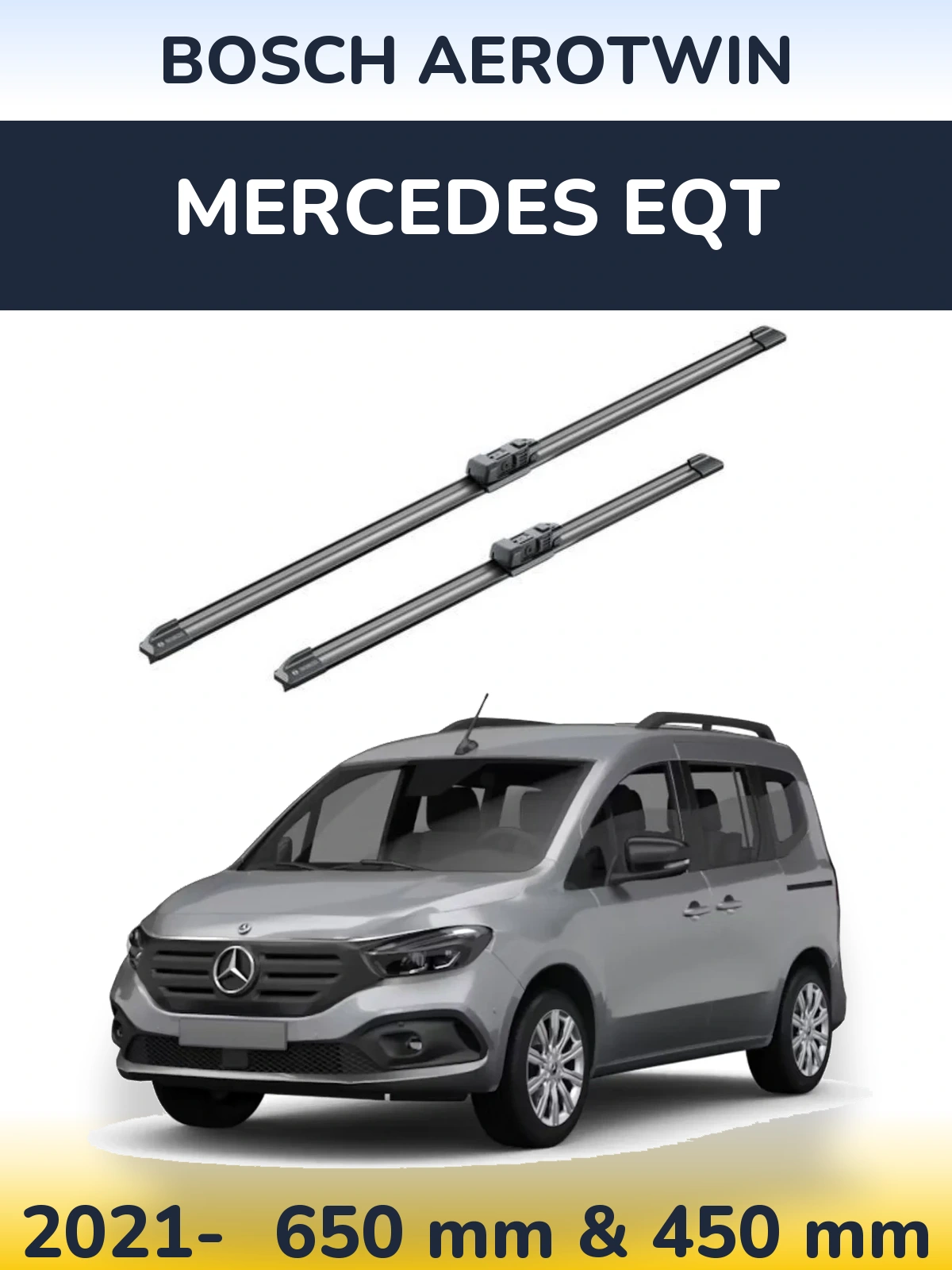 Komplet przednich wycieraczek BOSCH AeroTwin 650 & 450 mm do Mercedes EQT 2021-2026