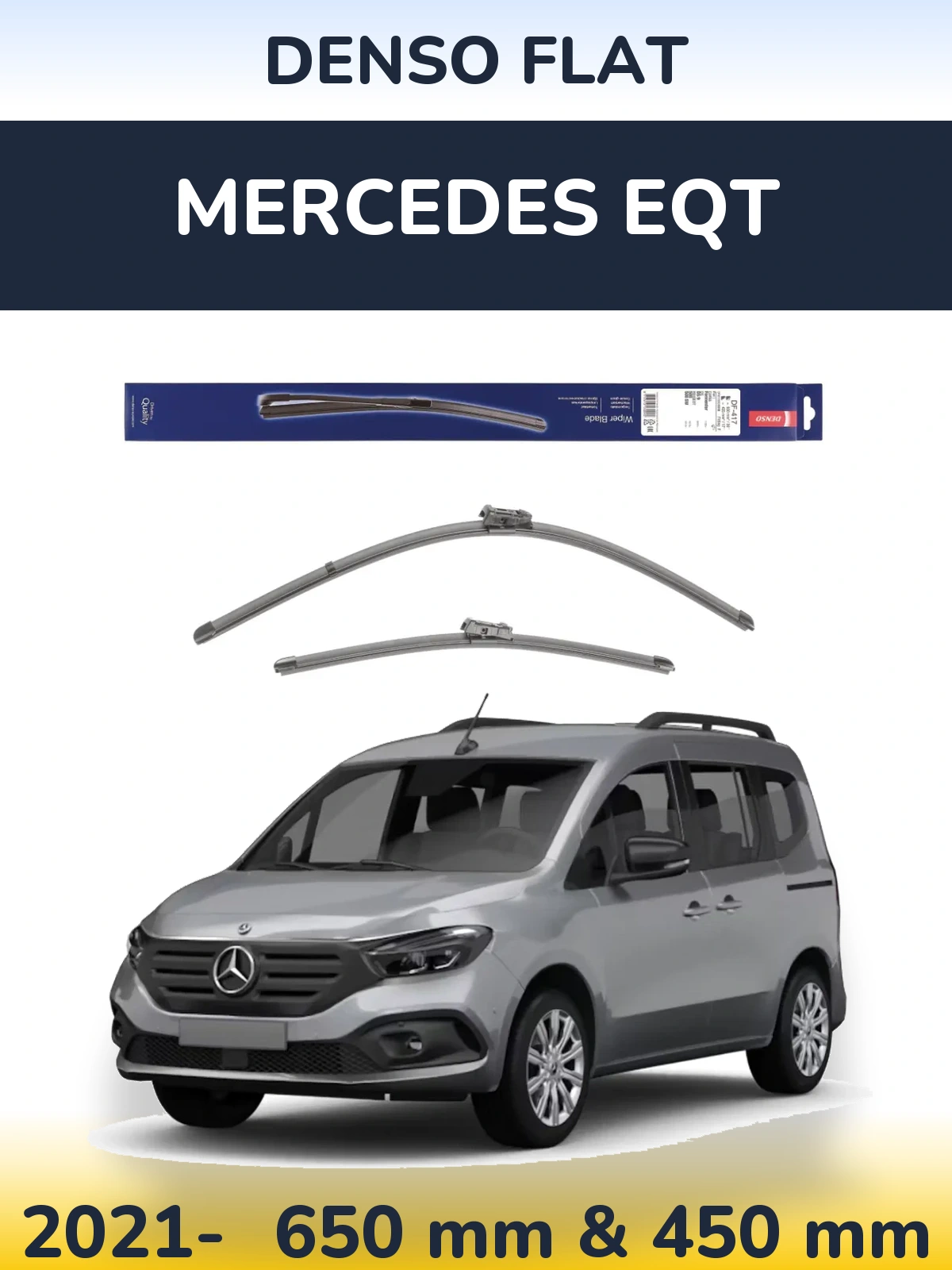 Komplet przednich wycieraczek Denso Flat 650 & 450 mm do Mercedes EQT 2021-2026