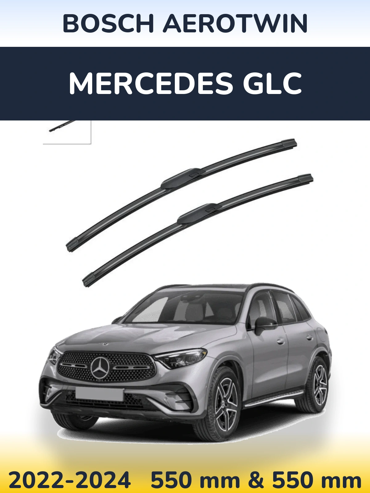 Komplet przednich wycieraczek BOSCH AeroTwin 550 & 550 mm do Mercedes GLC 2022-2024