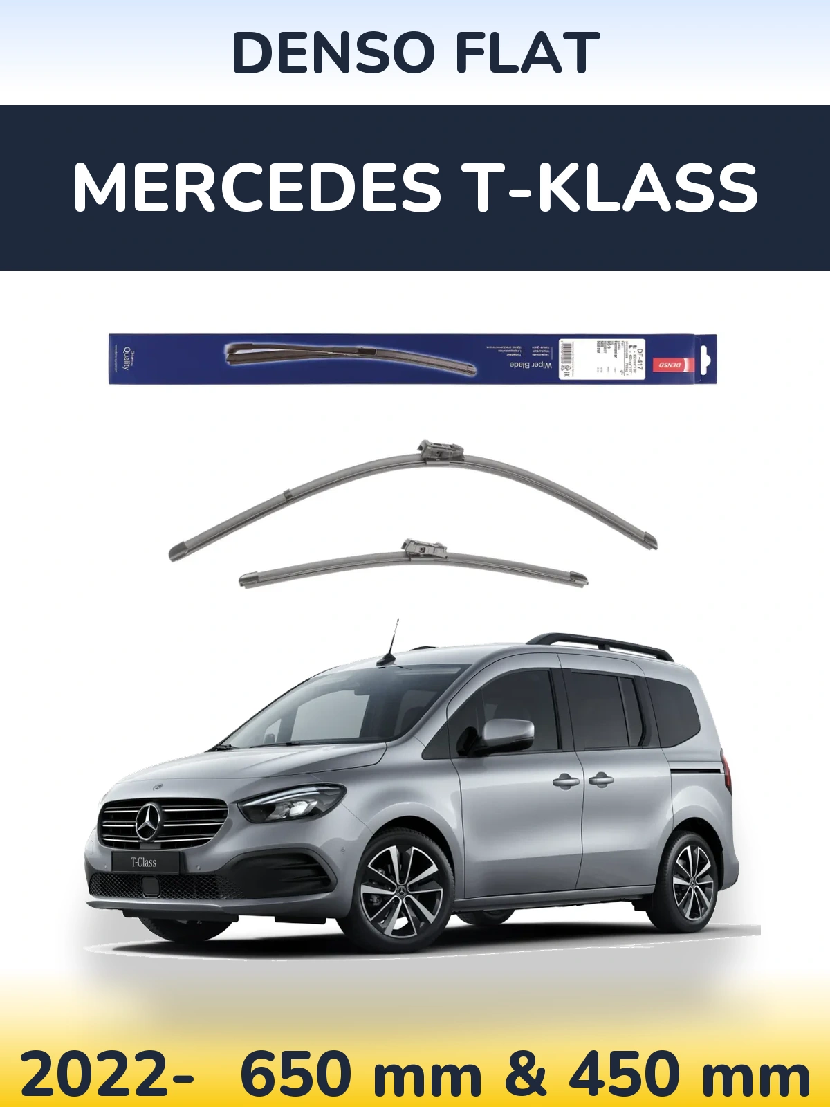 Komplet przednich wycieraczek Denso Flat 650 & 450 mm do Mercedes T-Klass 2022-2026