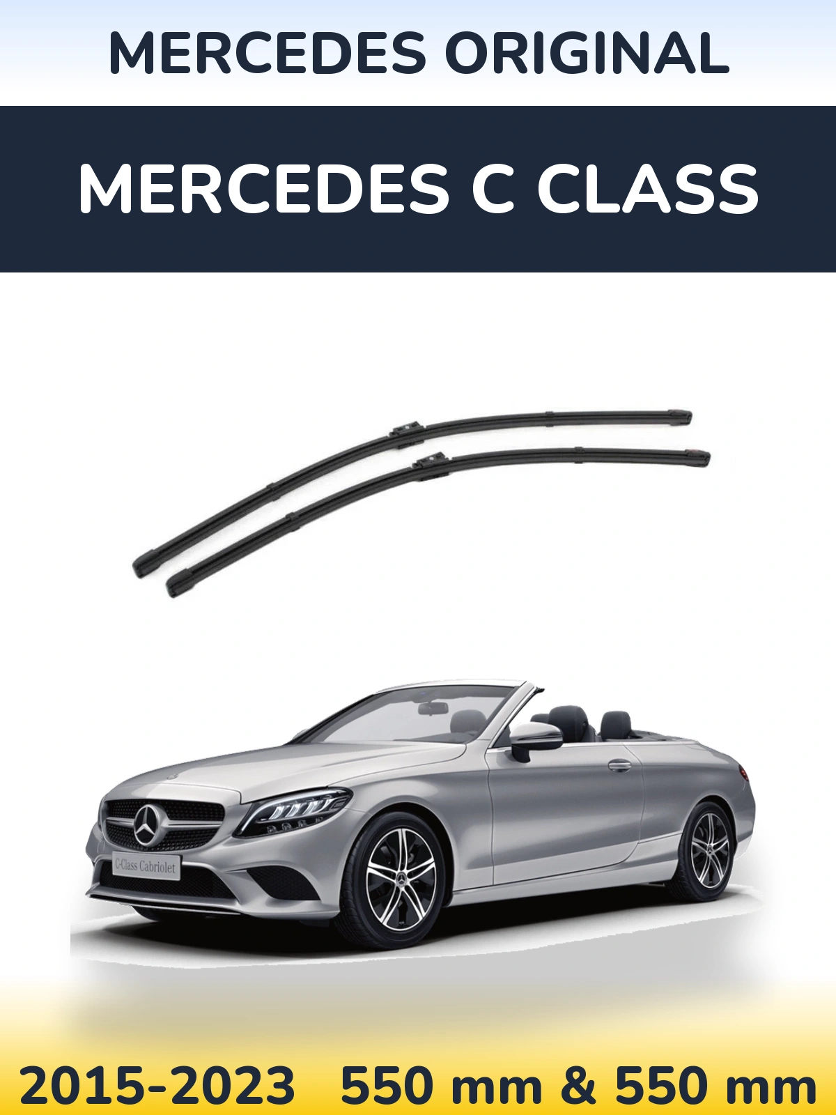 Komplet przednich wycieraczek Mercedes OEM Mercedes Original 550 & 550 mm do Mercedes Klasa C 2015-2023