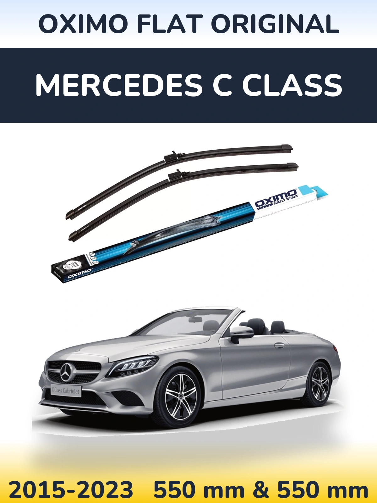 Комплект передних дворников Oximo Flat Original 550 & 550 мм для Mercedes C Class 2015-2023