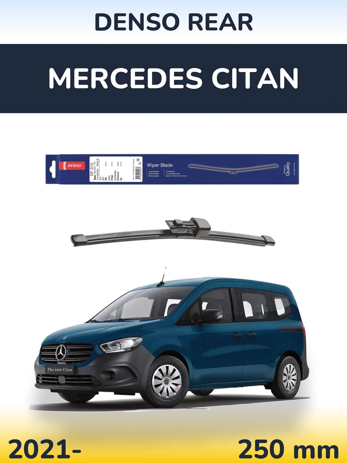 Rear wiper blade Denso Rear 250 mm for Mercedes Citan 2021-2026