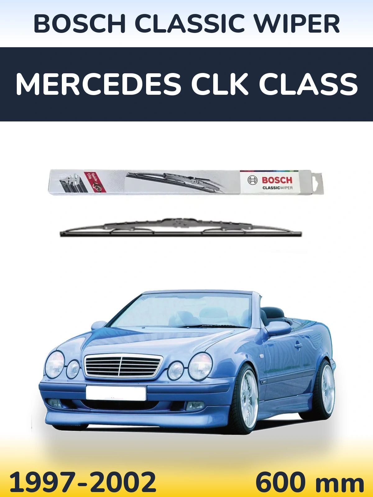 Przednia wycieraczka BOSCH Classic Wiper 600 mm do Mercedes Klasa CLK 1997-2002