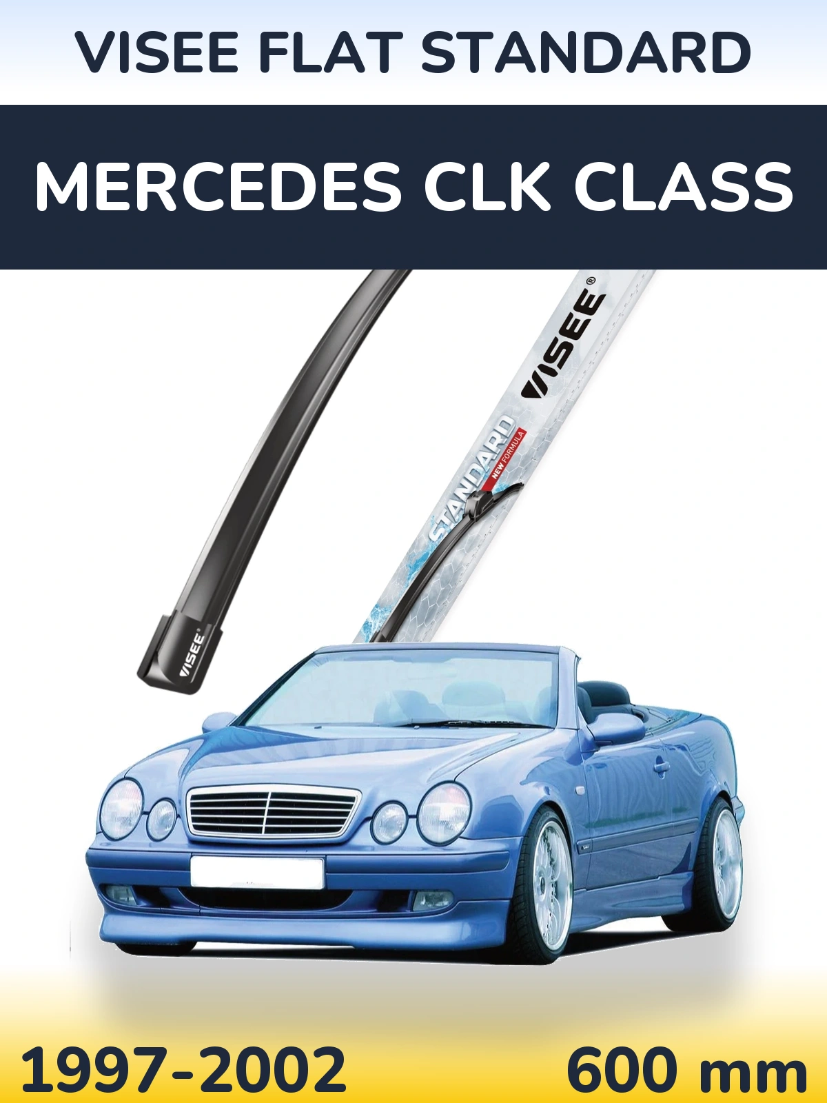 Передний дворник VISEE FLAT STANDARD 600 мм для Mercedes CLK Class 1997-2002