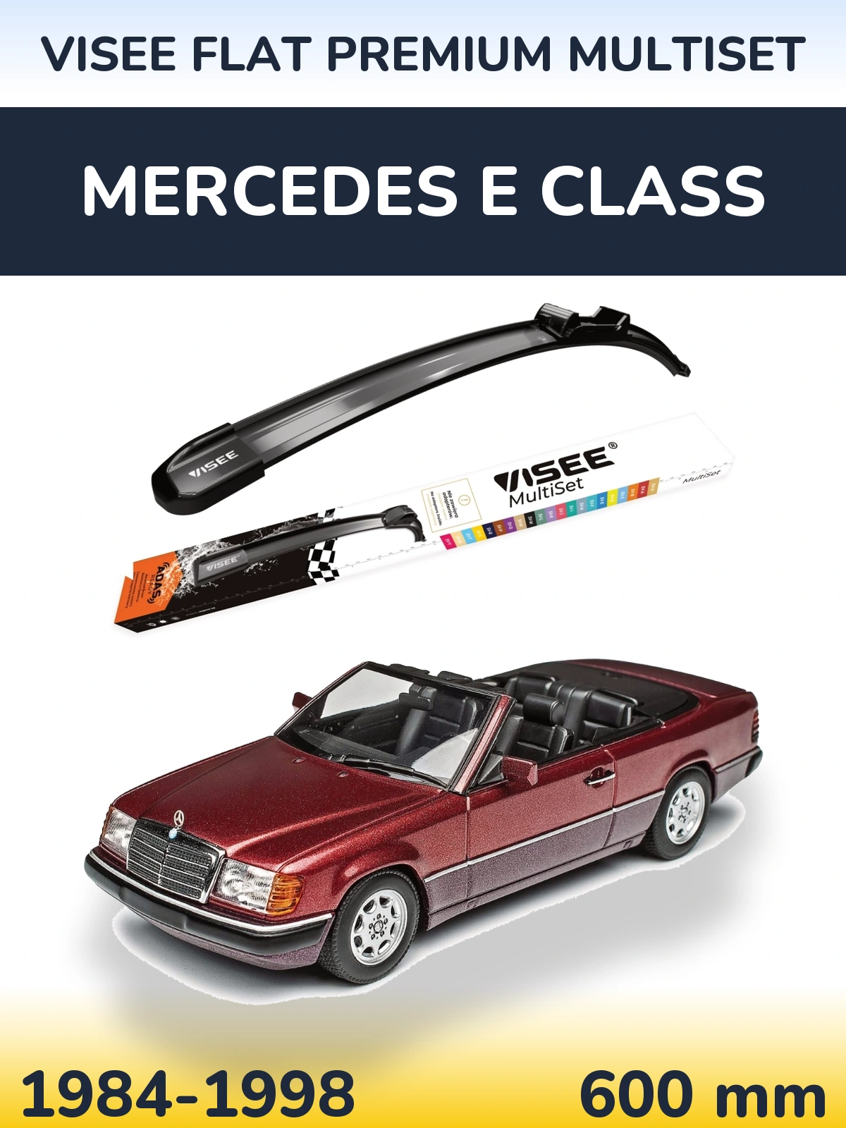 Przednia wycieraczka VISEE FLAT PREMIUM MultiSet 600 mm do Mercedes Klasa E 1984-1998