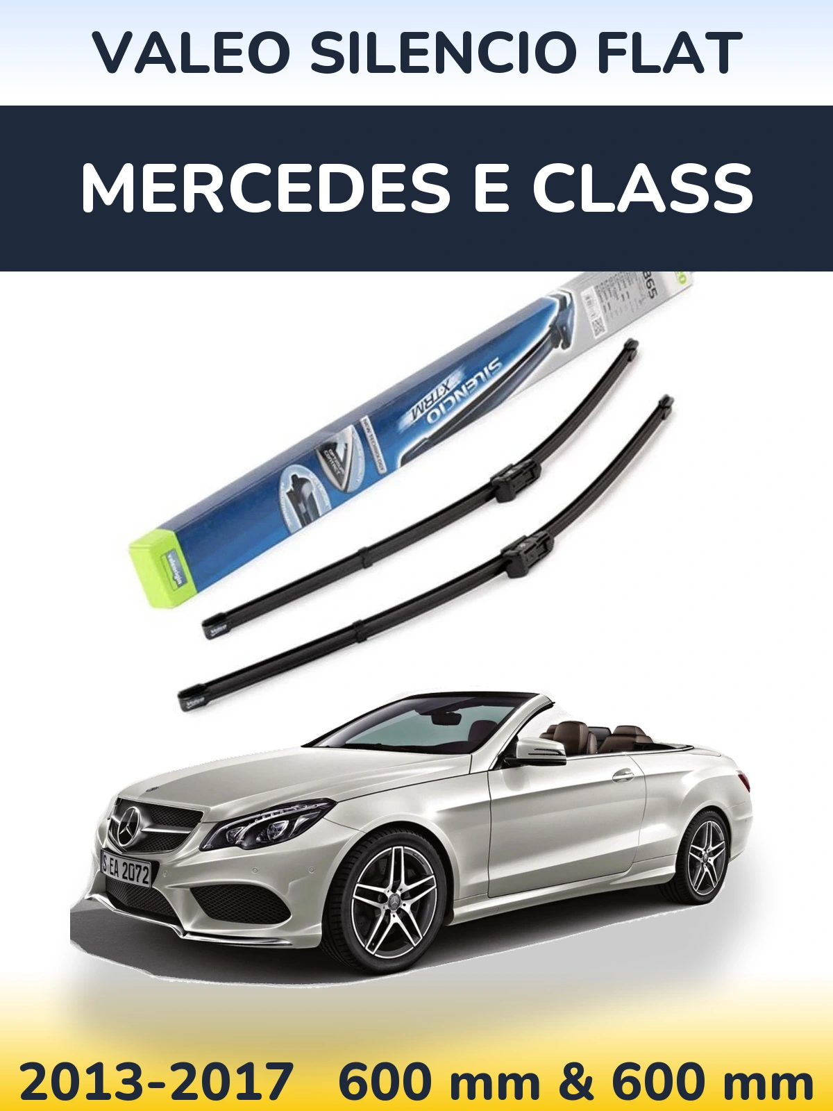Комплект передних дворников Valeo Silencio Flat 600 & 600 мм для Mercedes E Class 2013-2017