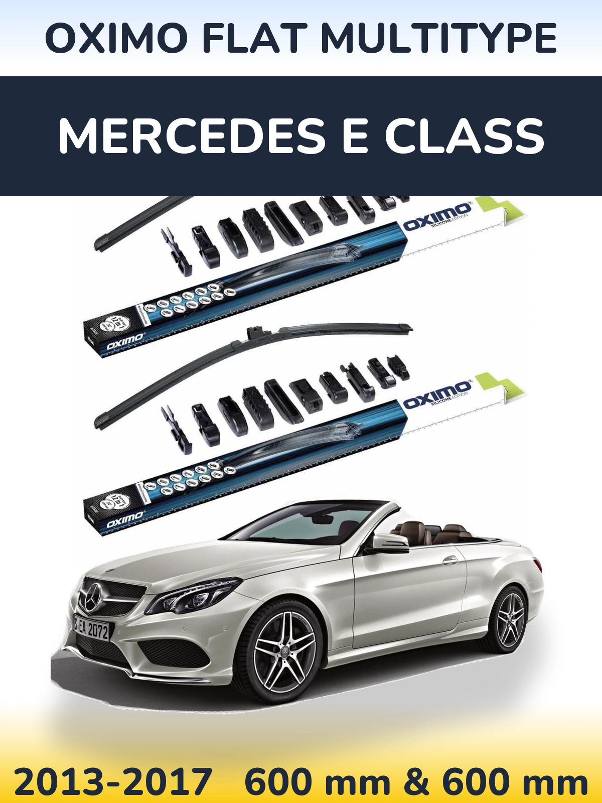 Komplet przednich wycieraczek Oximo Flat MultiType 600 & 600 mm do Mercedes Klasa E 2013-2017
