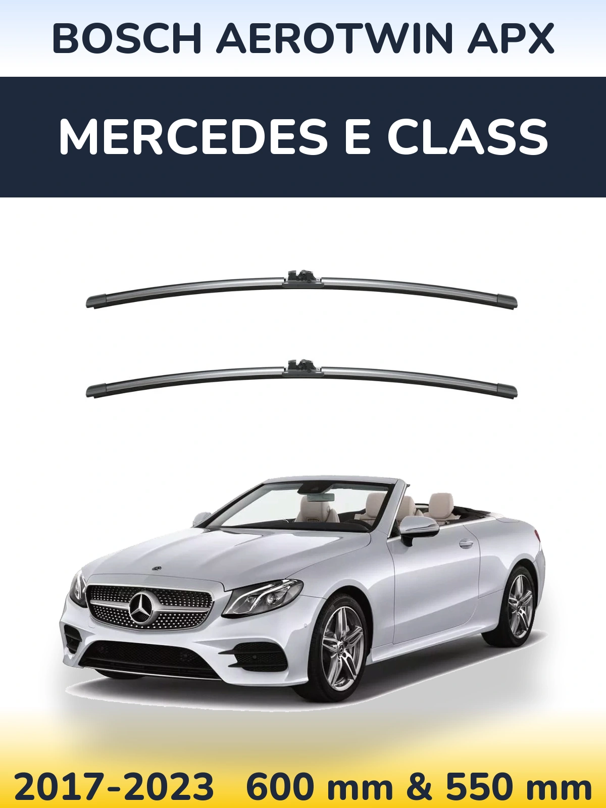 Комплект передних дворников BOSCH AeroTwin APX 600 & 550 мм для Mercedes E Class 2017-2023