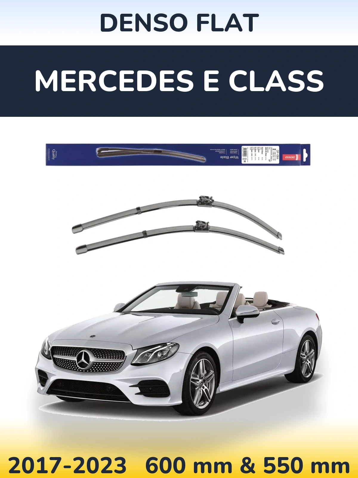 Komplet przednich wycieraczek Denso Flat 600 & 550 mm do Mercedes Klasa E 2017-2023