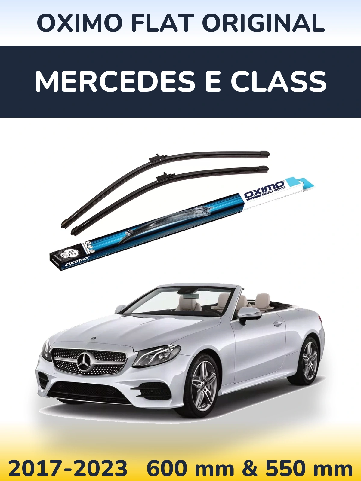 Комплект передних дворников Oximo Flat Original 600 & 550 мм для Mercedes E Class 2017-2023