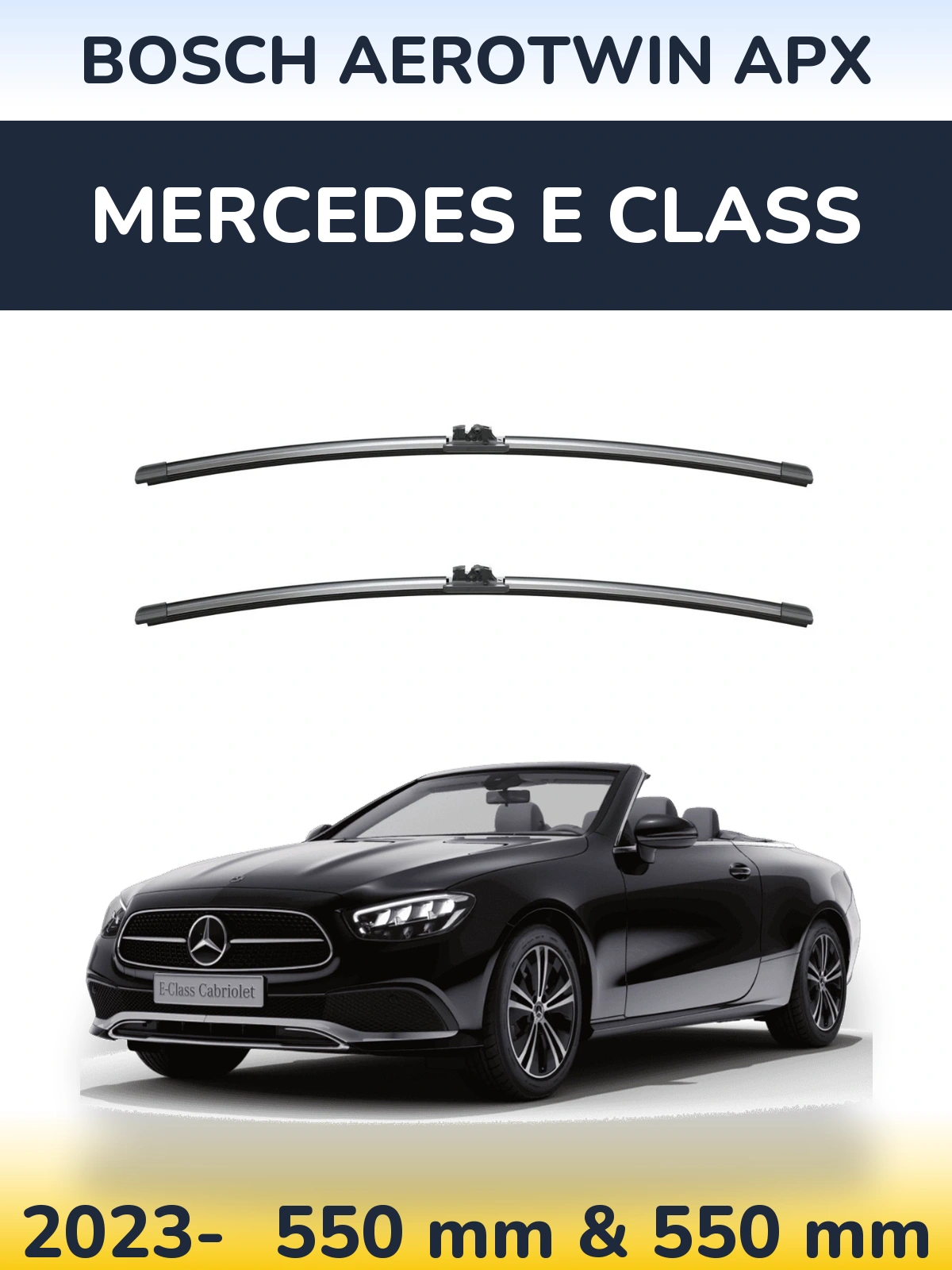 Komplet przednich wycieraczek BOSCH AeroTwin APX 550 & 550 mm do Mercedes Klasa E 2023-2026