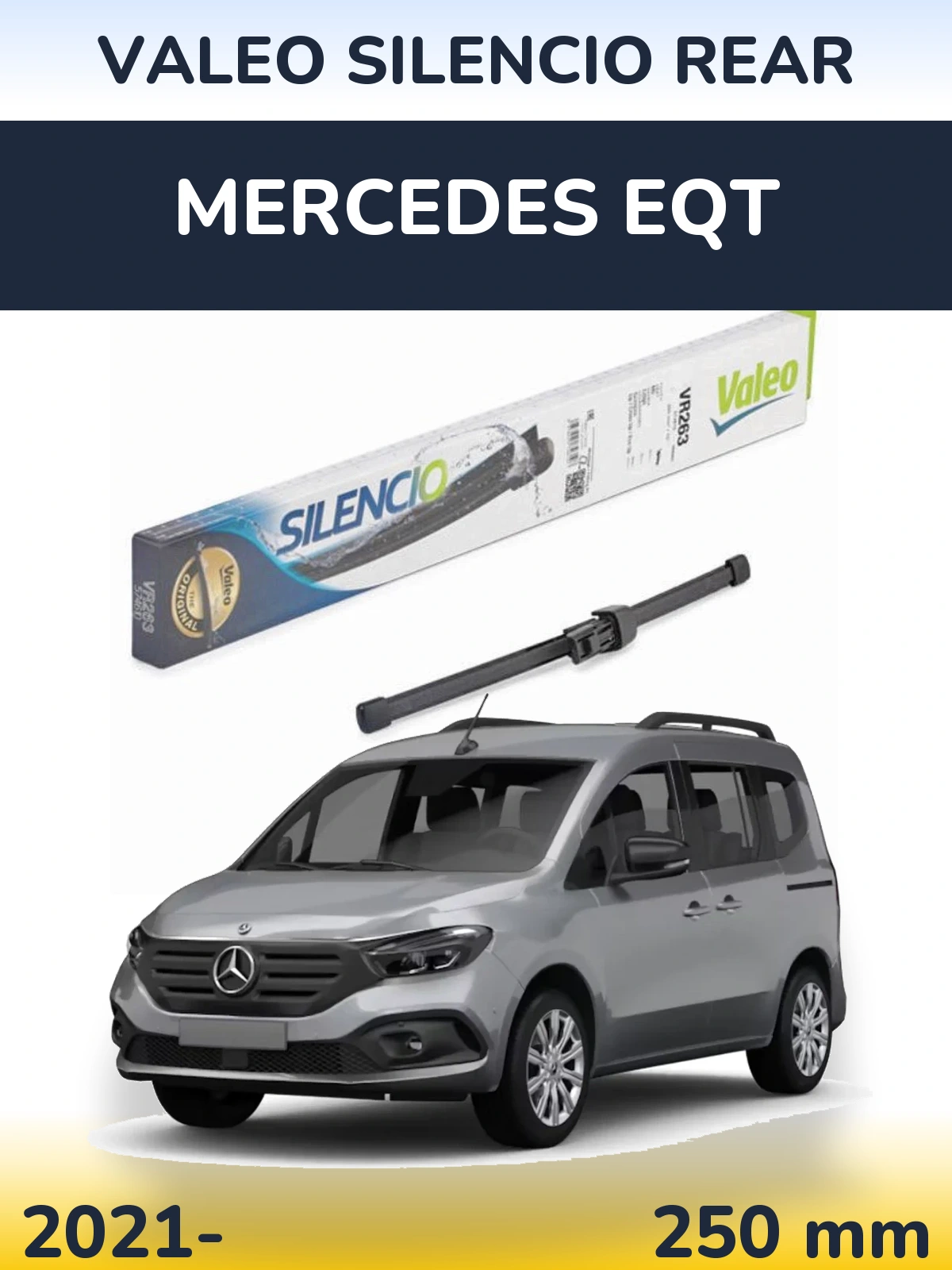 Задний дворник Valeo Silencio Rear 250 мм для Mercedes EQT 2021-2026