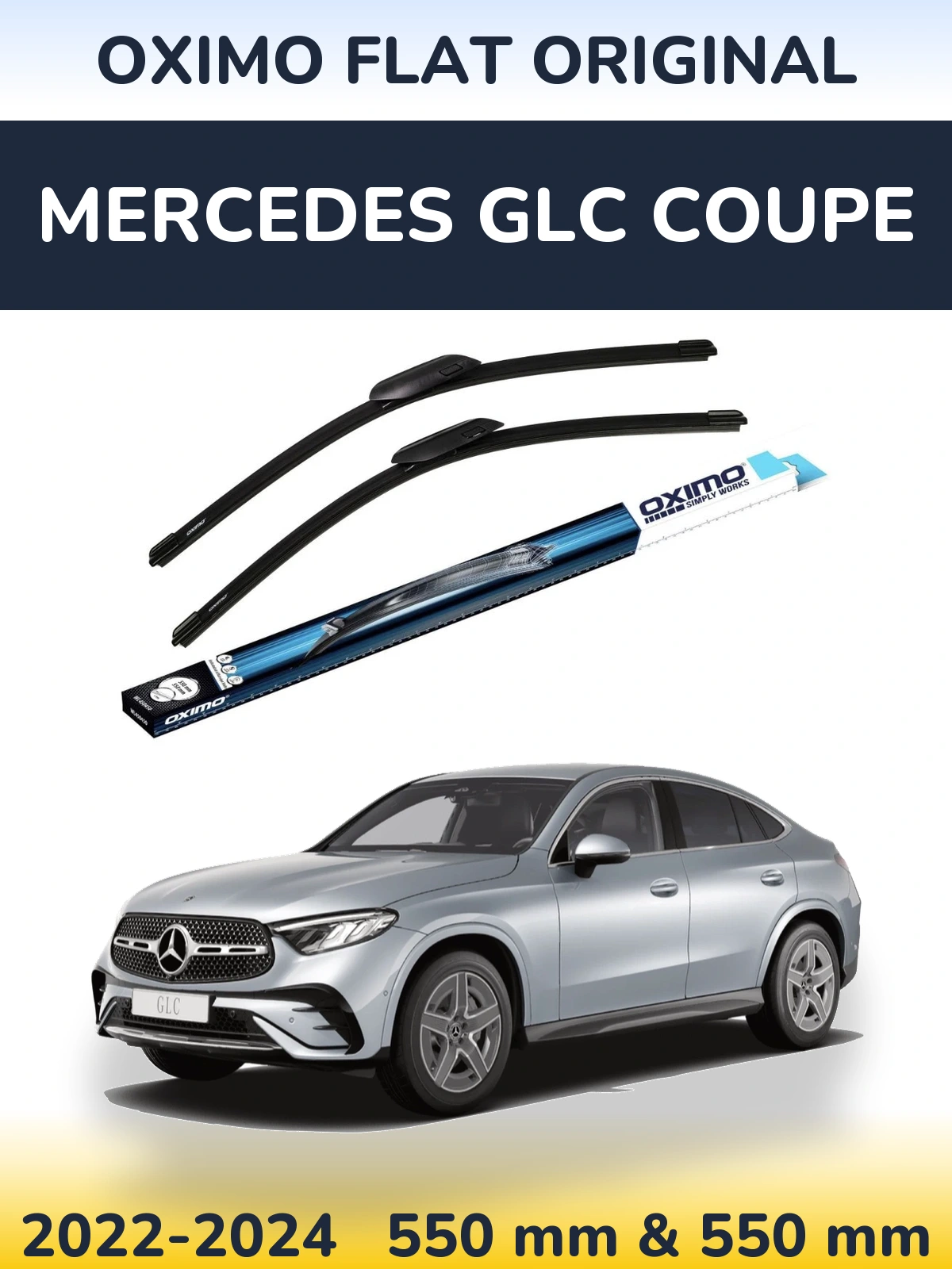 Komplet przednich wycieraczek Oximo Flat Original 550 & 550 mm do Mercedes GLC Coupe 2022-2024