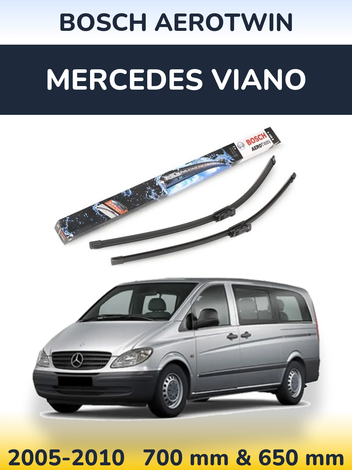 Komplet przednich wycieraczek BOSCH AeroTwin 700 & 650 mm do Mercedes Viano 2005-2010