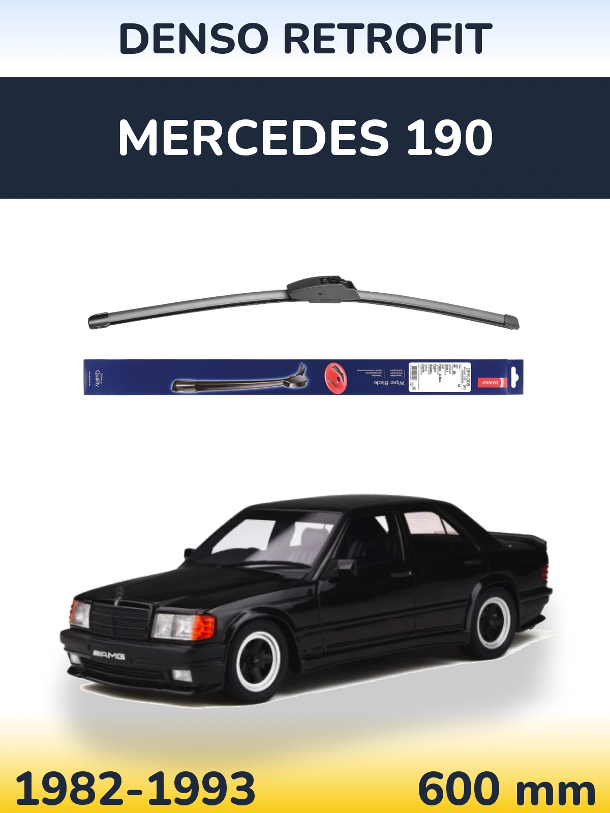 Передний дворник Denso Retrofit 600 мм для Mercedes 190 1982-1993