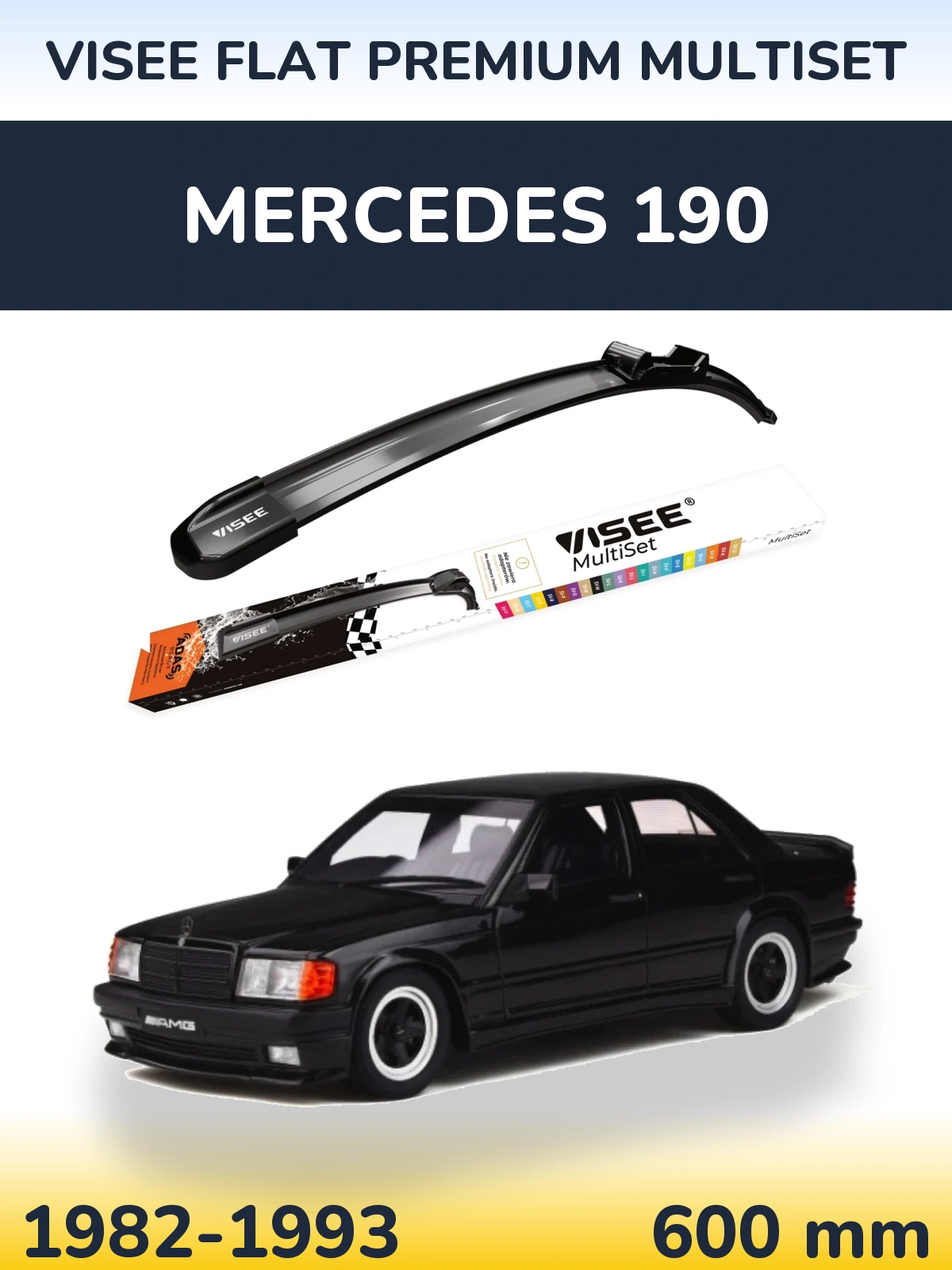 Przednia wycieraczka VISEE FLAT PREMIUM MultiSet 600 mm do Mercedes 190 1982-1993