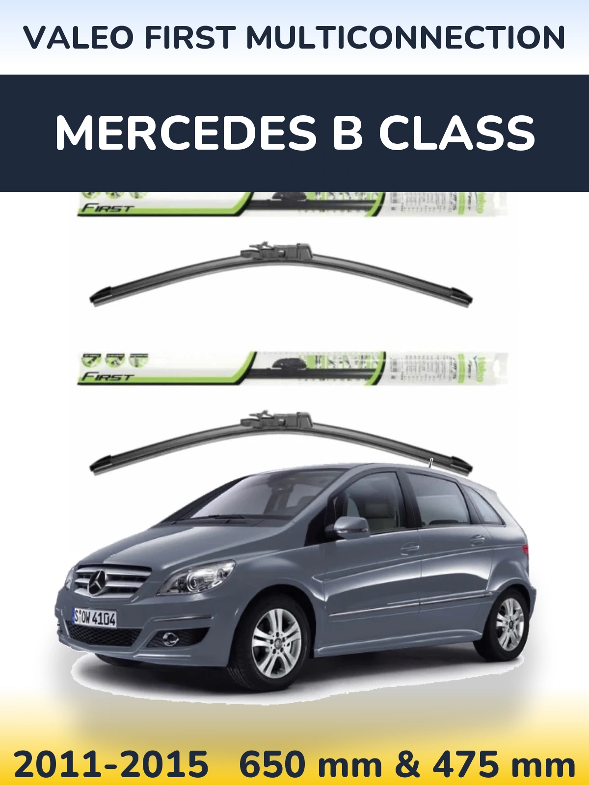 Komplet przednich wycieraczek Valeo First MultiConnection 650 & 475 mm do Mercedes Klasa B 2011-2015
