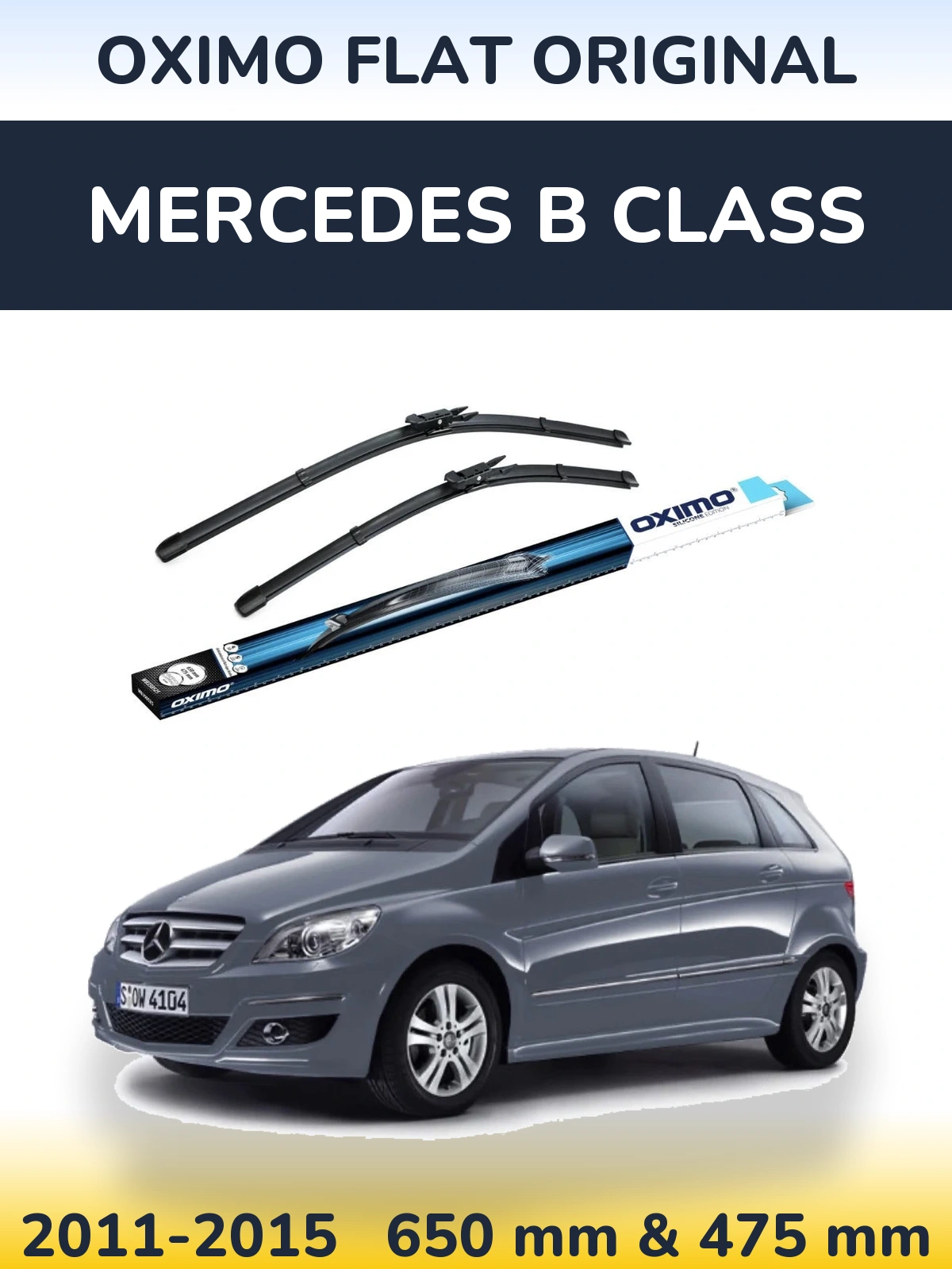 Komplet przednich wycieraczek Oximo Flat Original 650 & 475 mm do Mercedes Klasa B 2011-2015