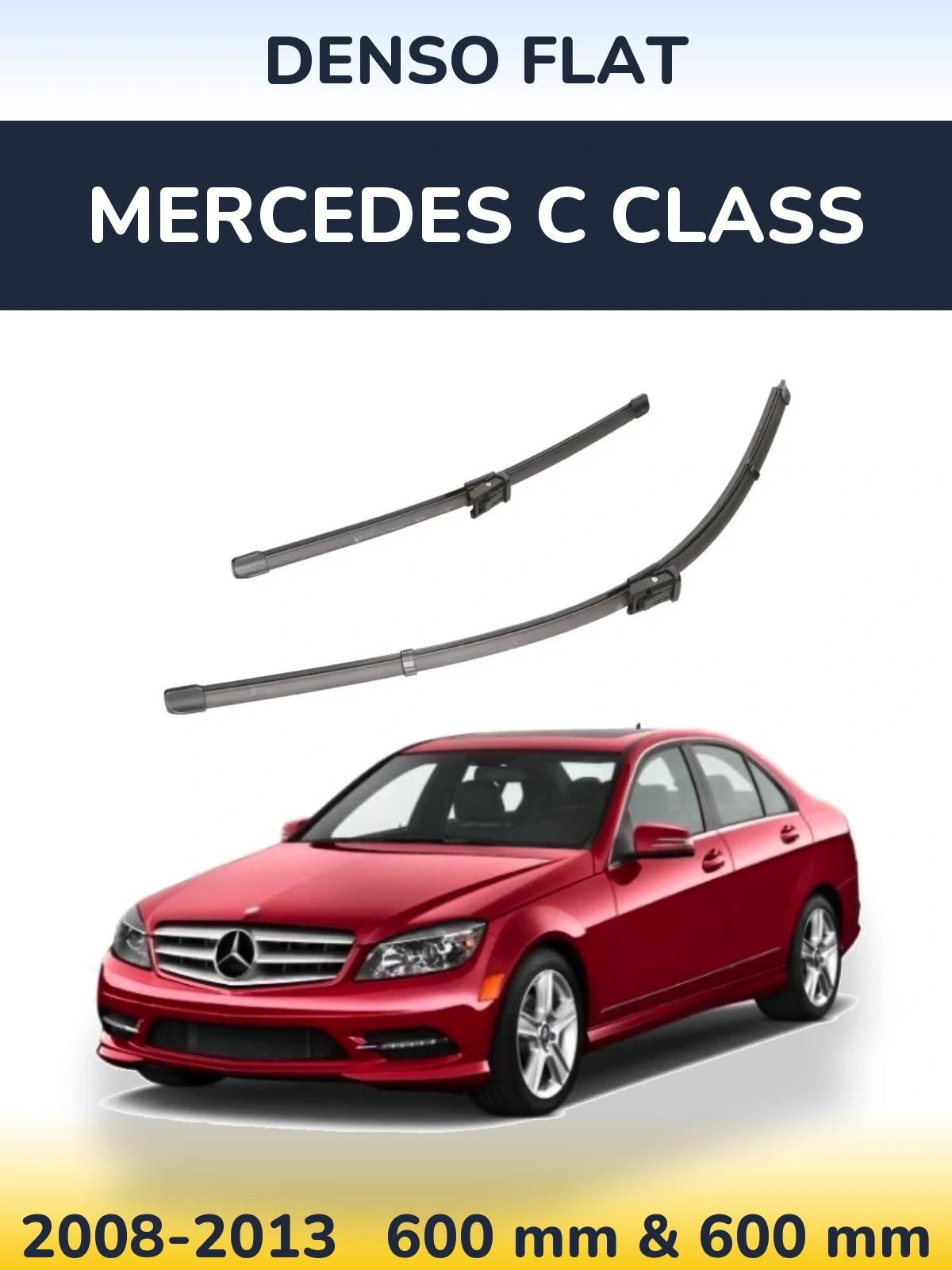 Комплект передних дворников Denso Flat 600 & 600 мм для Mercedes C Class 2008-2013