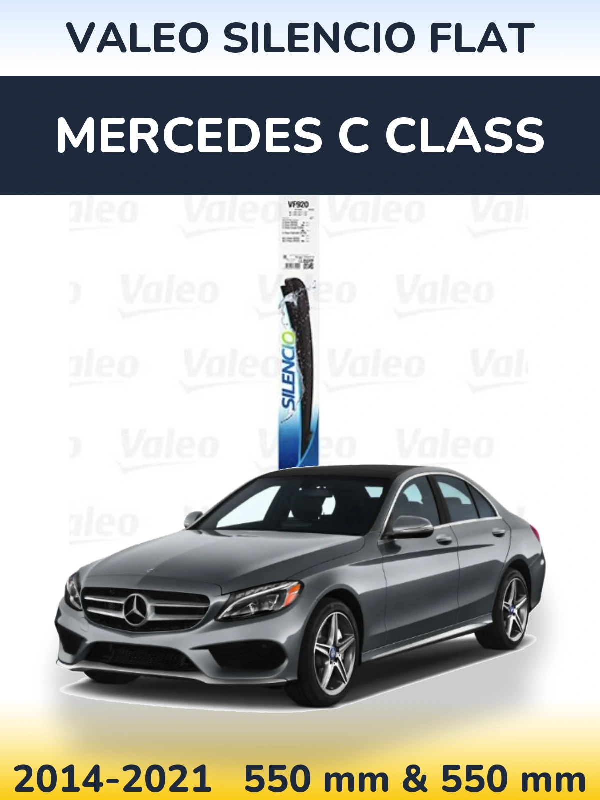 Комплект передних дворников Valeo Silencio Flat 550 & 550 мм для Mercedes C Class 2014-2021