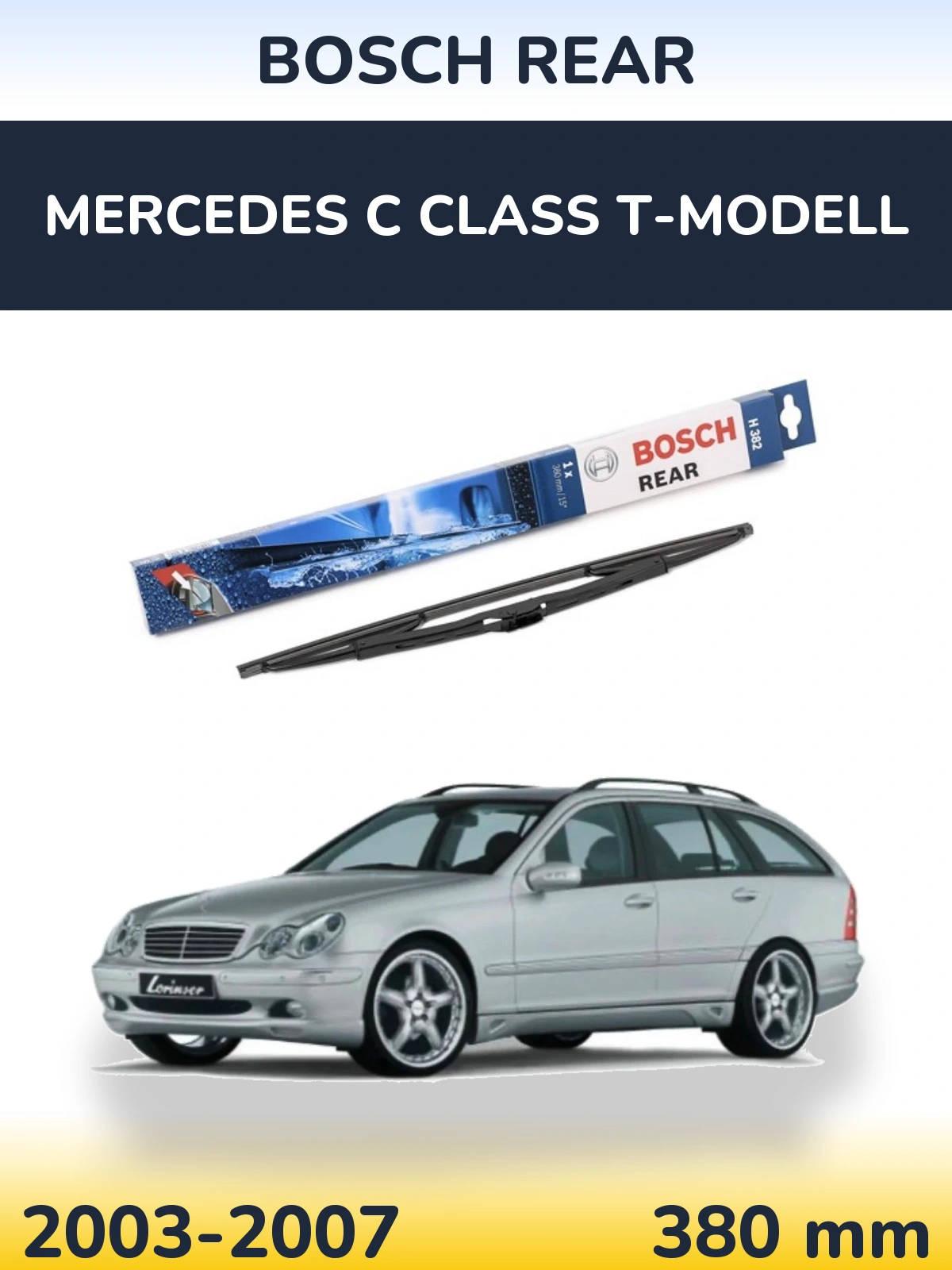 Задний дворник BOSCH Rear 380 мм для Mercedes C Class T-Модельl 2003-2007