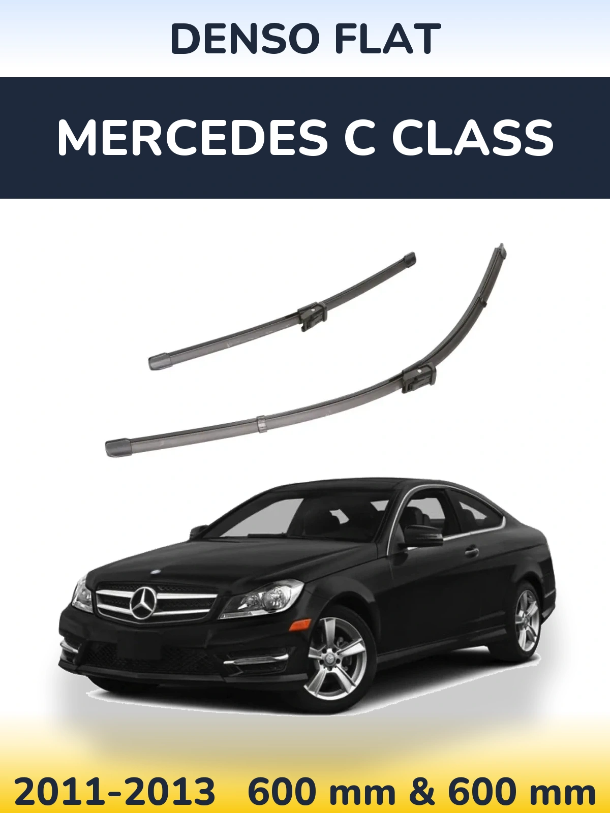 Komplet przednich wycieraczek Denso Flat 600 & 600 mm do Mercedes Klasa C 2011-2013