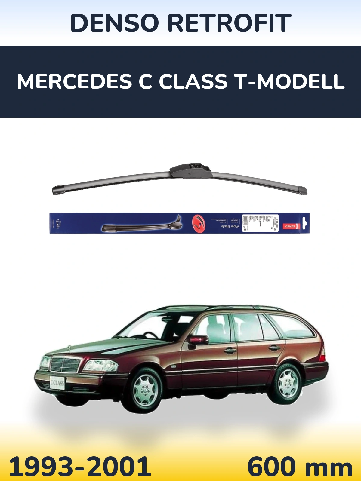 Передний дворник Denso Retrofit 600 мм для Mercedes C Class T-Модельl 1993-2001
