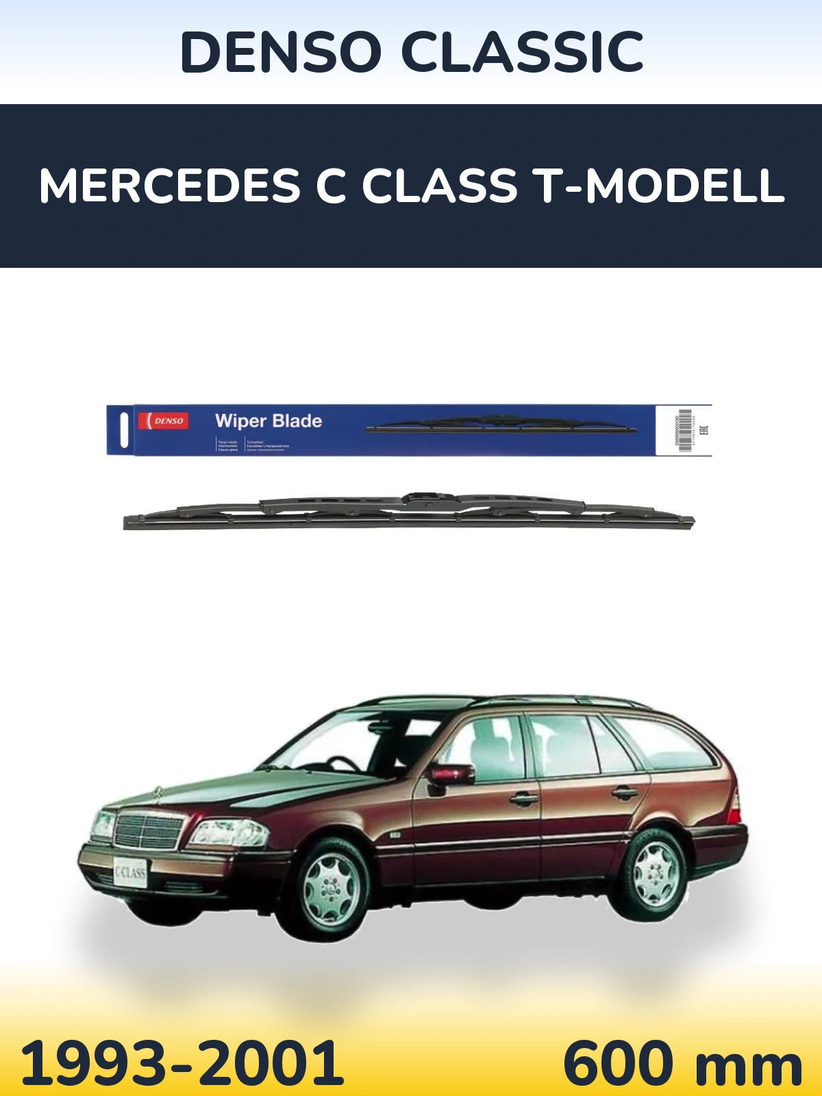 Przednia wycieraczka Denso Classic 600 mm do Mercedes Klasa C T-Modell 1993-2001