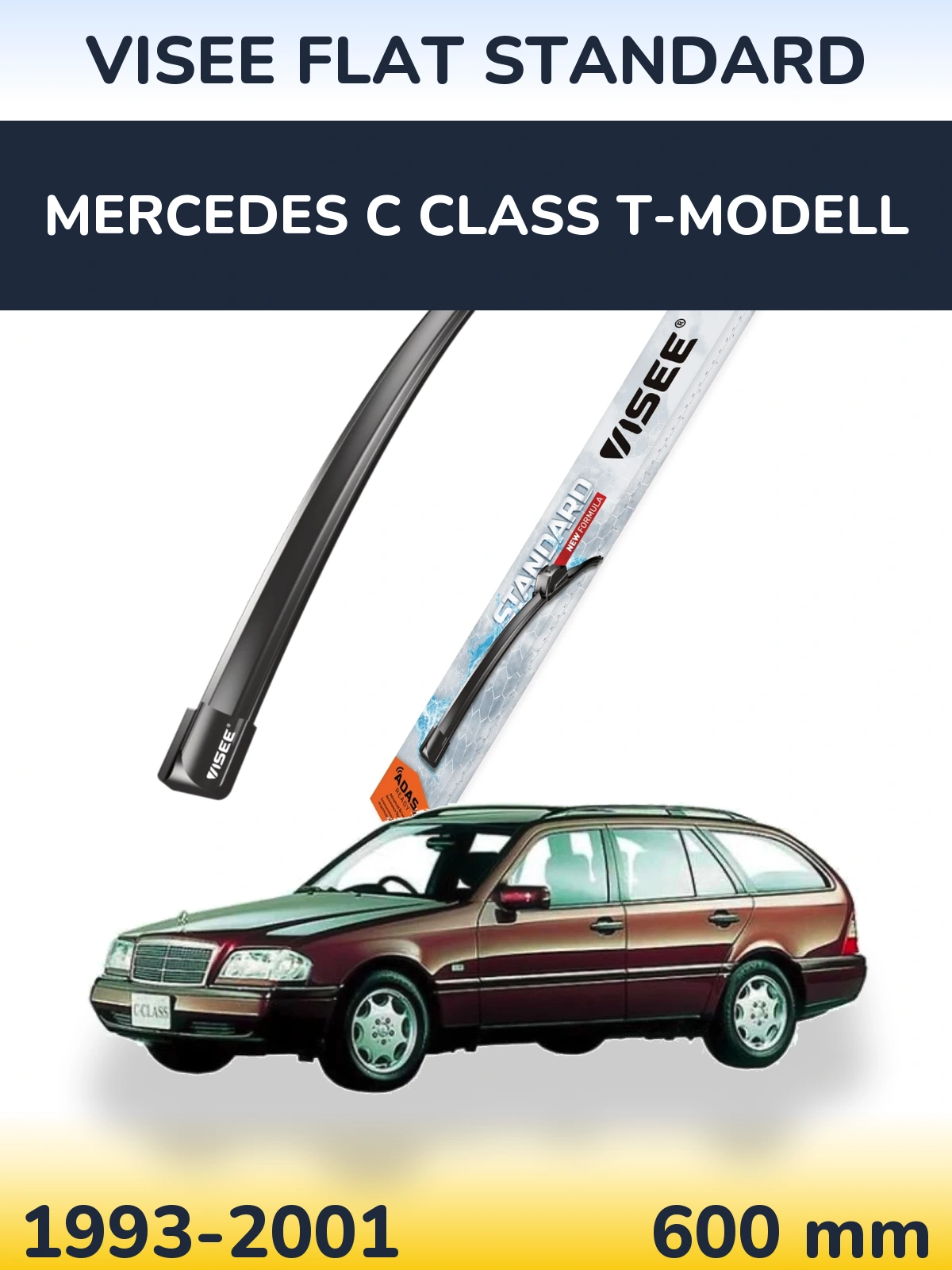 Przednia wycieraczka VISEE FLAT STANDARD 600 mm do Mercedes Klasa C T-Modell 1993-2001