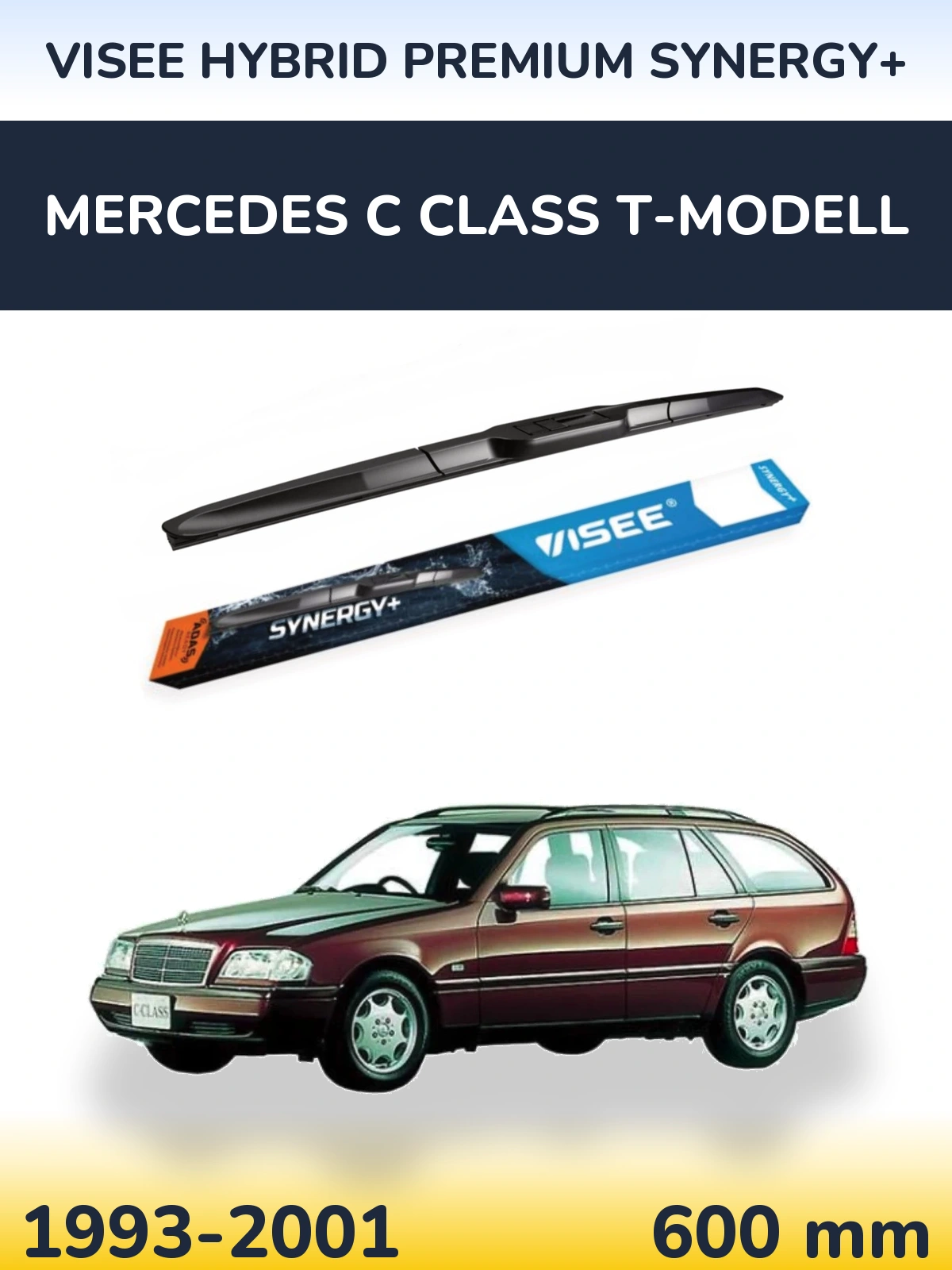 Передний дворник VISEE HYBRID PREMIUM SYNERGY+ 600 мм для Mercedes C Class T-Модельl 1993-2001