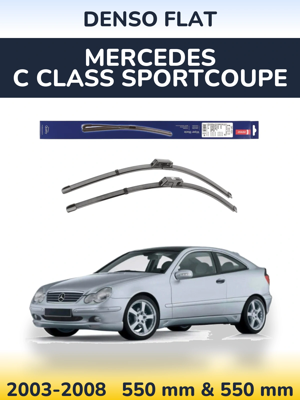 Komplet przednich wycieraczek Denso Flat 550 & 550 mm do Mercedes Klasa C Sportcoupe 2003-2008