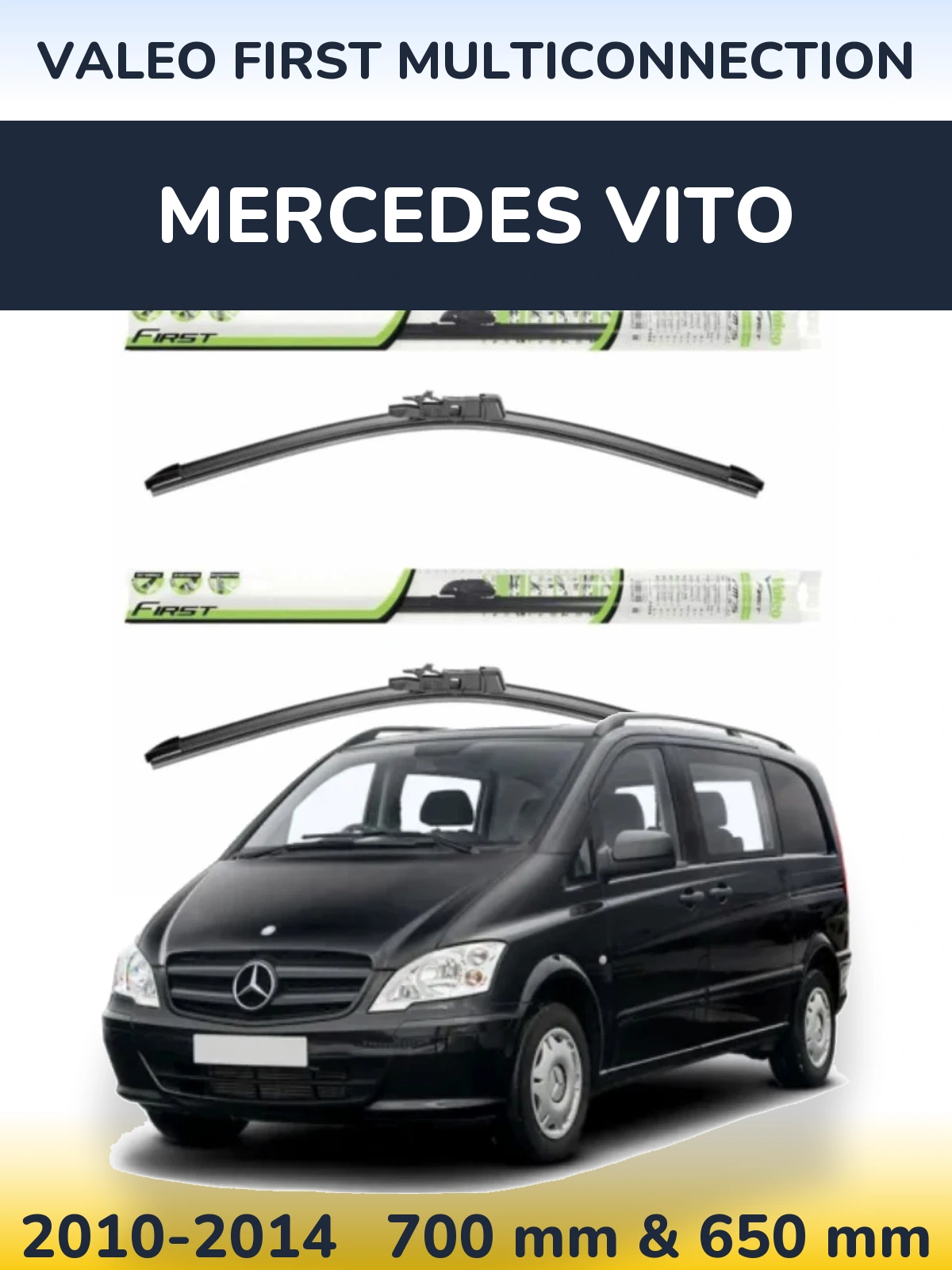 Komplet przednich wycieraczek Valeo First MultiConnection 700 & 650 mm do Mercedes Vito 2010-2014
