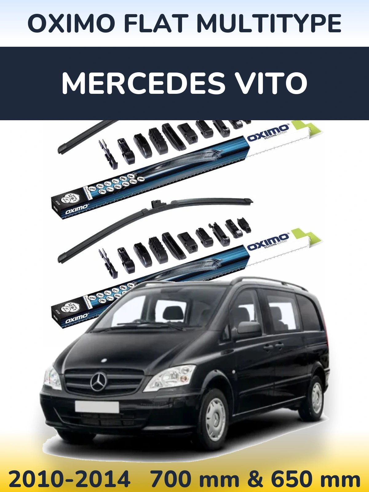 Komplet przednich wycieraczek Oximo Flat MultiType 700 & 650 mm do Mercedes Vito 2010-2014