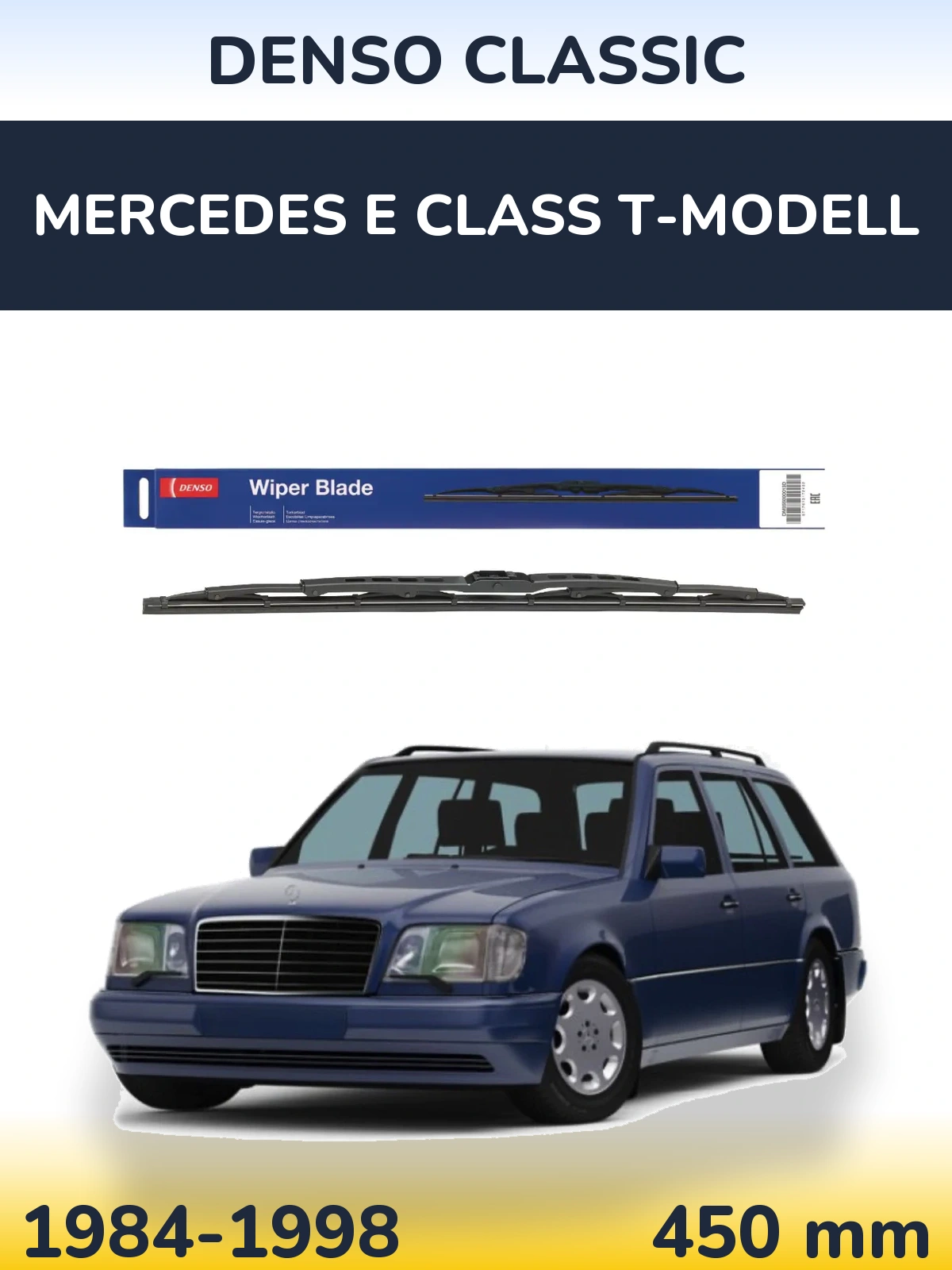 Rear wiper blade Denso Classic 450 mm for Mercedes E Class T-Modell 1984-1998