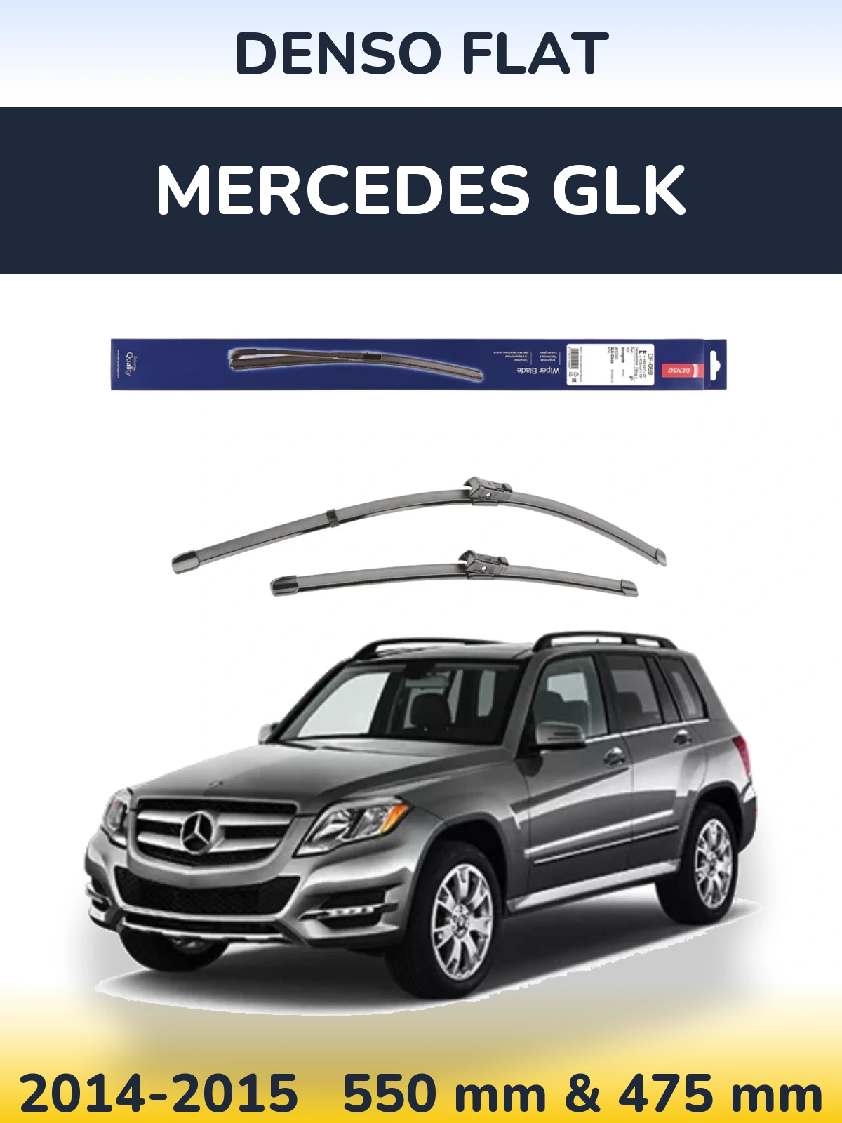 Комплект передних дворников Denso Flat 550 & 475 мм для Mercedes GLK 2014-2015