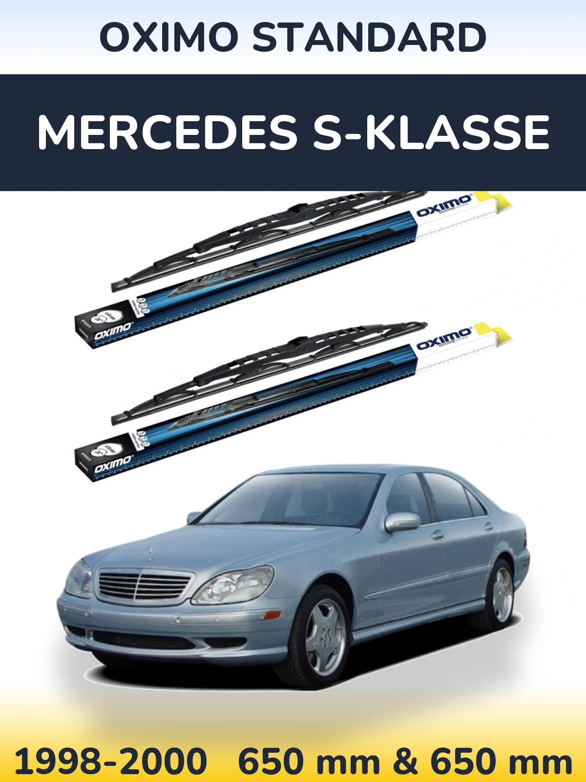 Komplet przednich wycieraczek Oximo Standard 650 & 650 mm do Mercedes S-Klasse 1998-2000