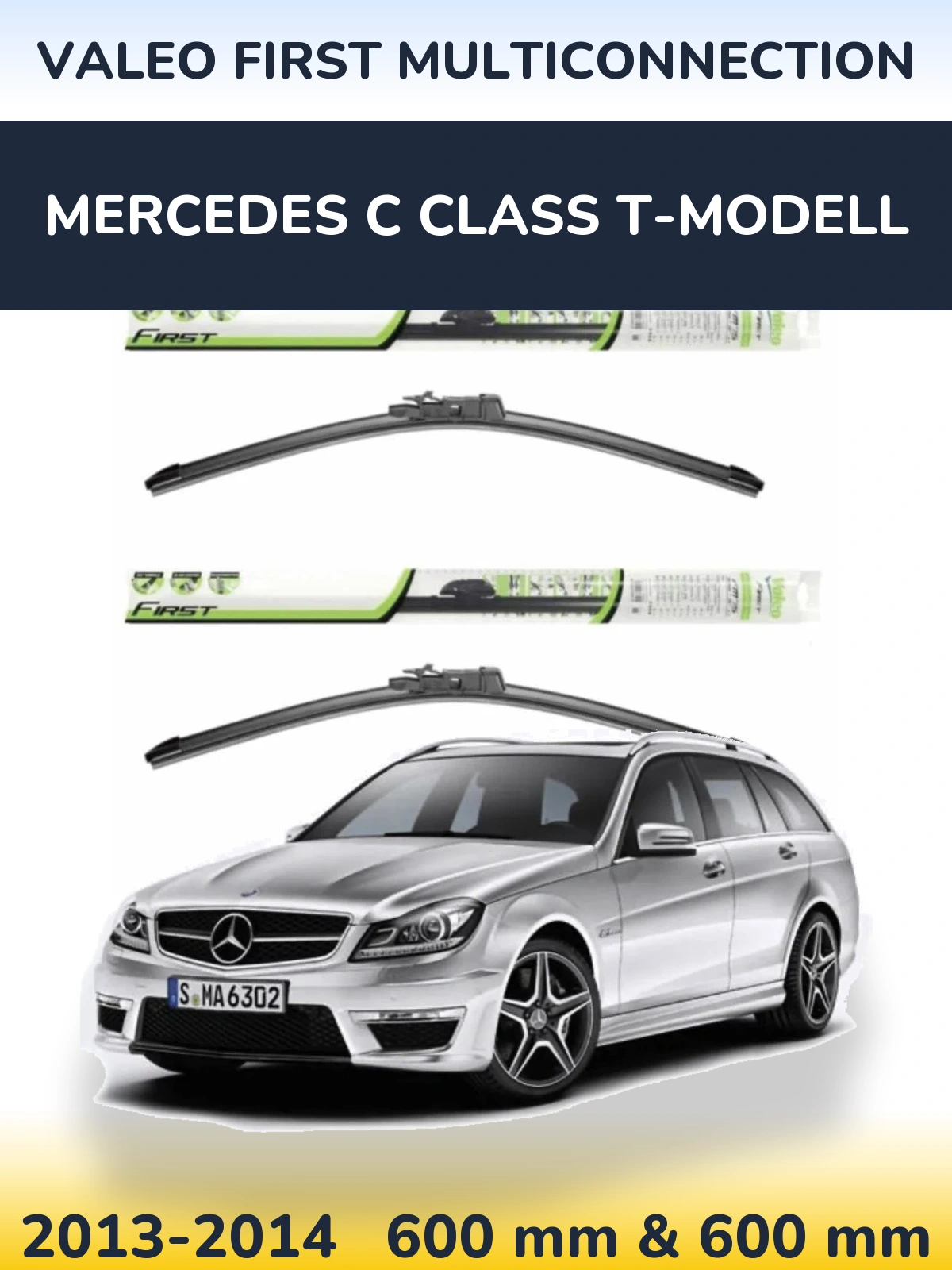 Комплект передних дворников Valeo First MultiConnection 600 & 600 мм для Mercedes C Class T-Модельl 2013-2014