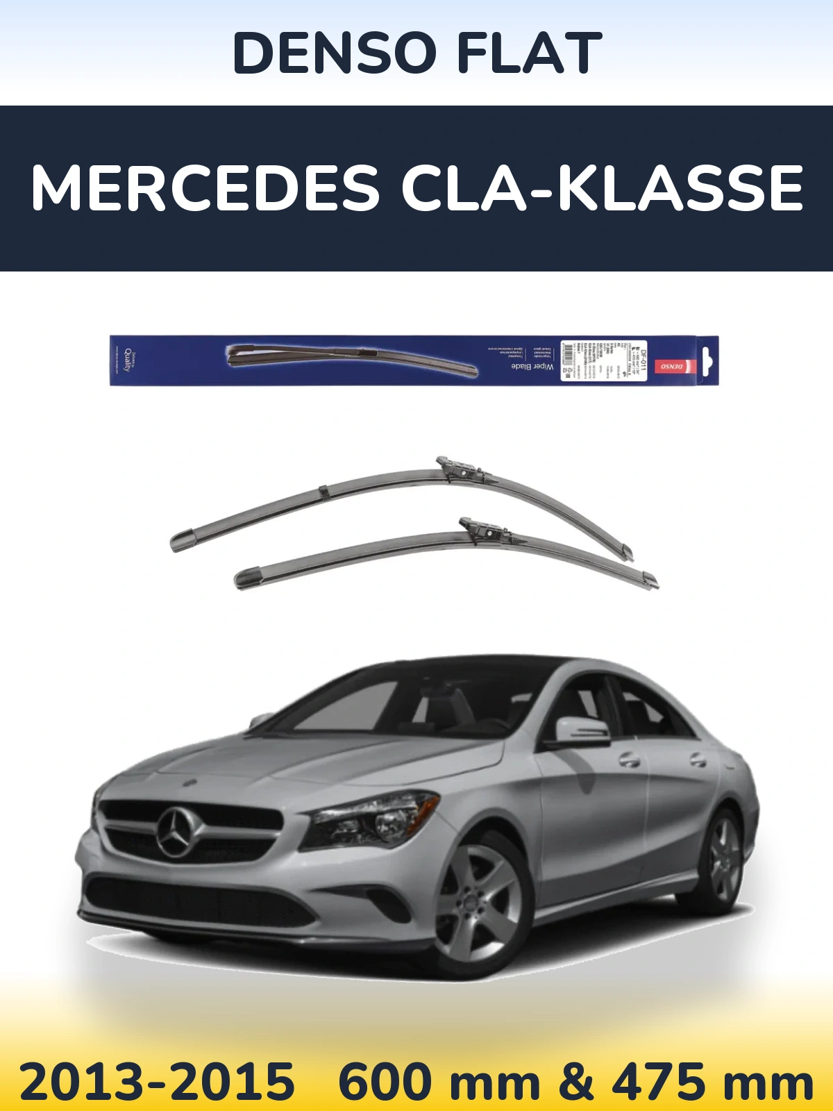 Komplet przednich wycieraczek Denso Flat 600 & 475 mm do Mercedes CLA-Klasse 2013-2015