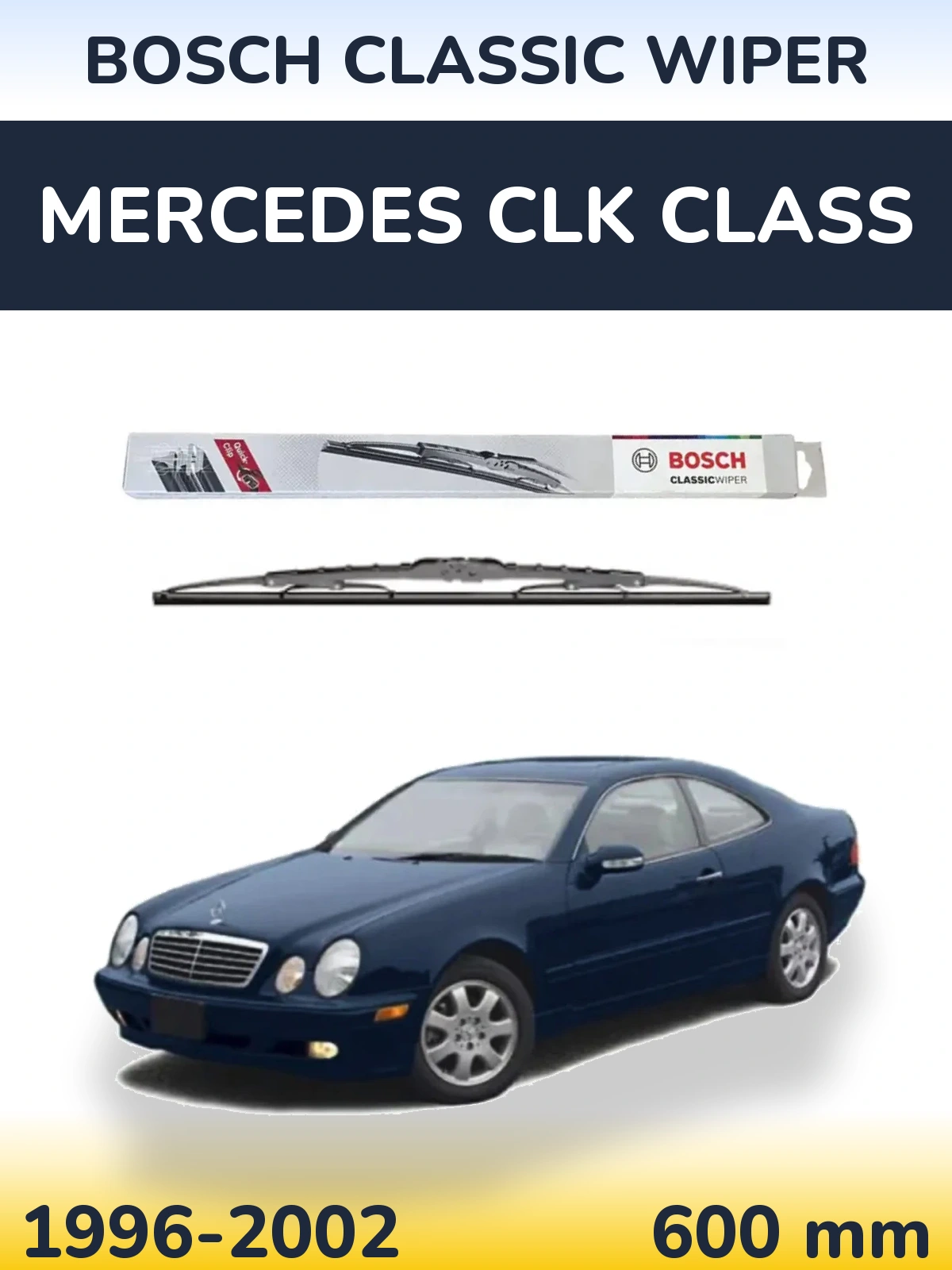 Przednia wycieraczka BOSCH Classic Wiper 600 mm do Mercedes Klasa CLK 1996-2002