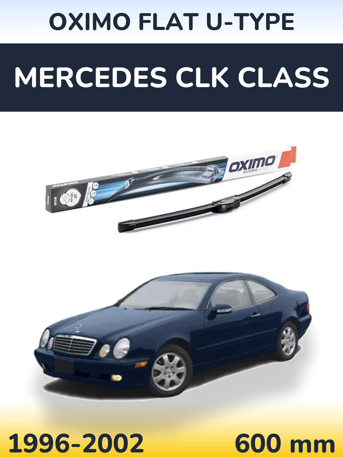Przednia wycieraczka Oximo Flat U-type 600 mm do Mercedes Klasa CLK 1996-2002