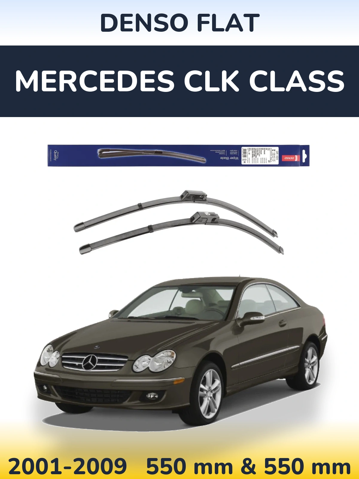 Komplet przednich wycieraczek Denso Flat 550 & 550 mm do Mercedes Klasa CLK 2001-2009