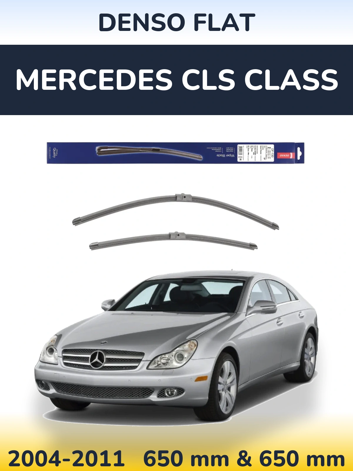 Комплект передних дворников Denso Flat 650 & 650 мм для Mercedes CLS Class 2004-2011