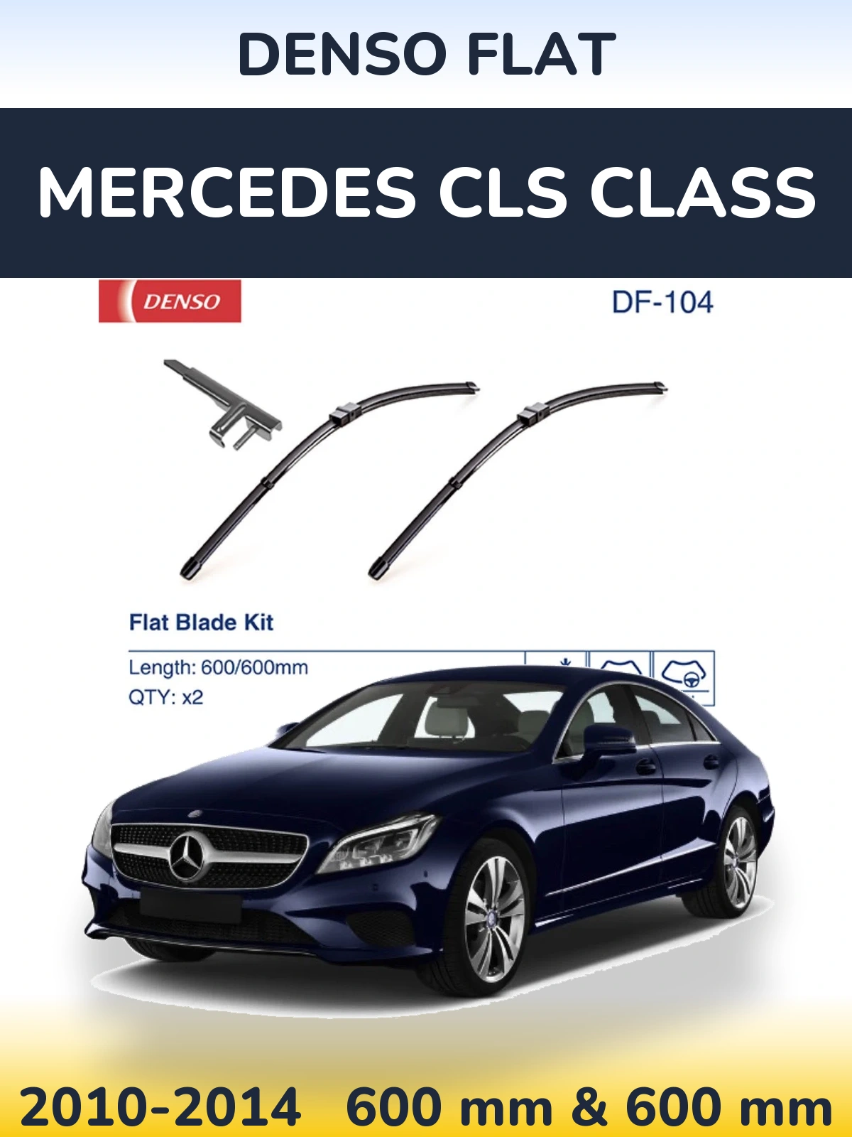 Komplet przednich wycieraczek Denso Flat 600 & 600 mm do Mercedes Klasa CLS 2010-2014