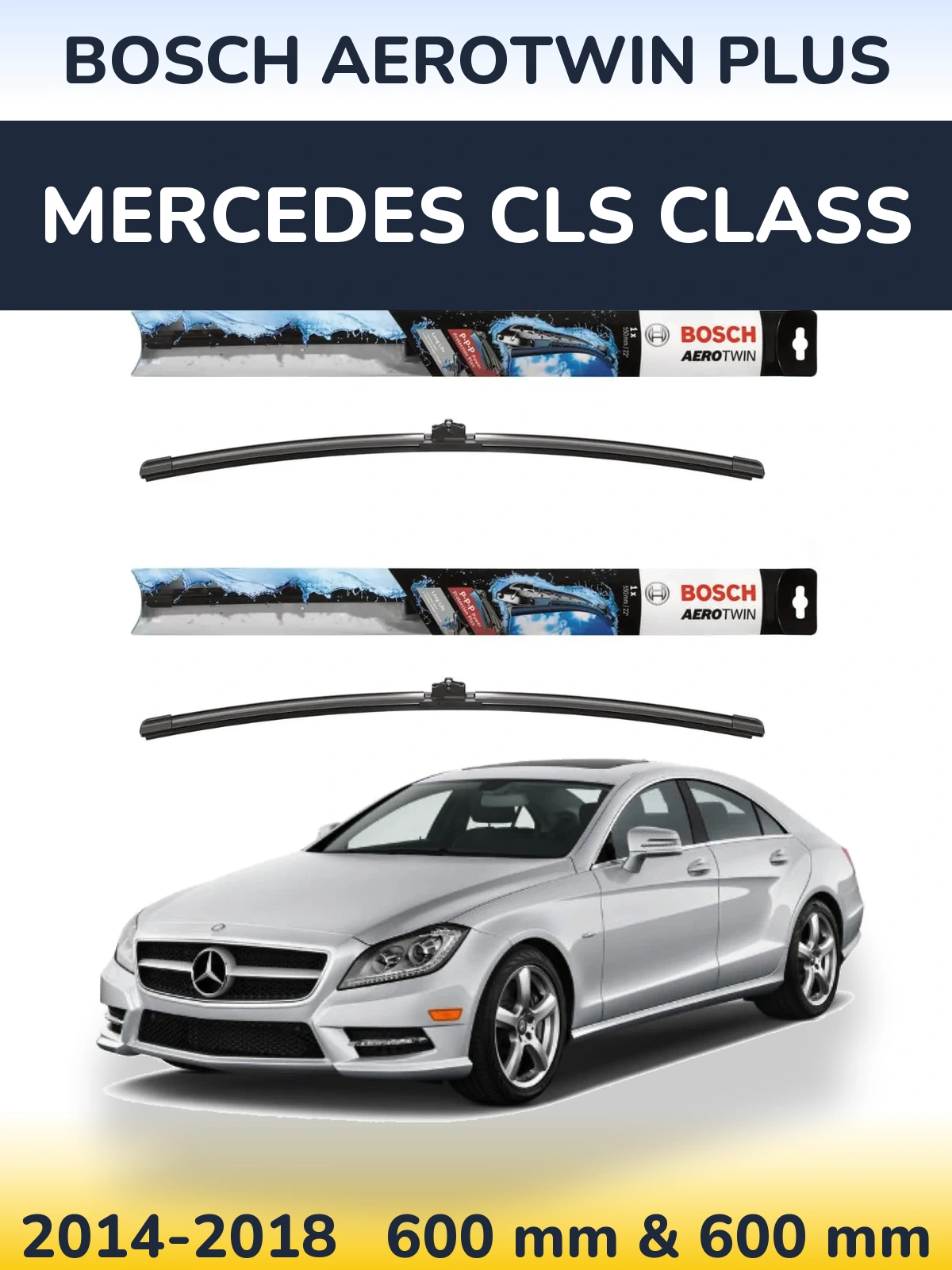 Komplet przednich wycieraczek BOSCH AeroTwin Plus 600 & 600 mm do Mercedes Klasa CLS 2014-2018