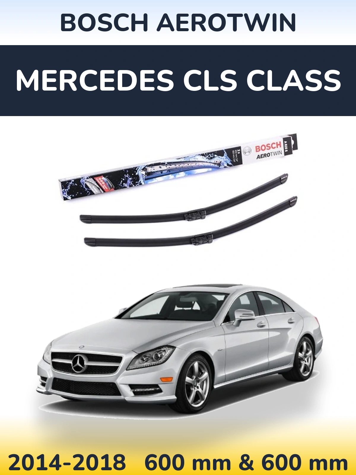 Komplet przednich wycieraczek BOSCH AeroTwin 600 & 600 mm do Mercedes Klasa CLS 2014-2018