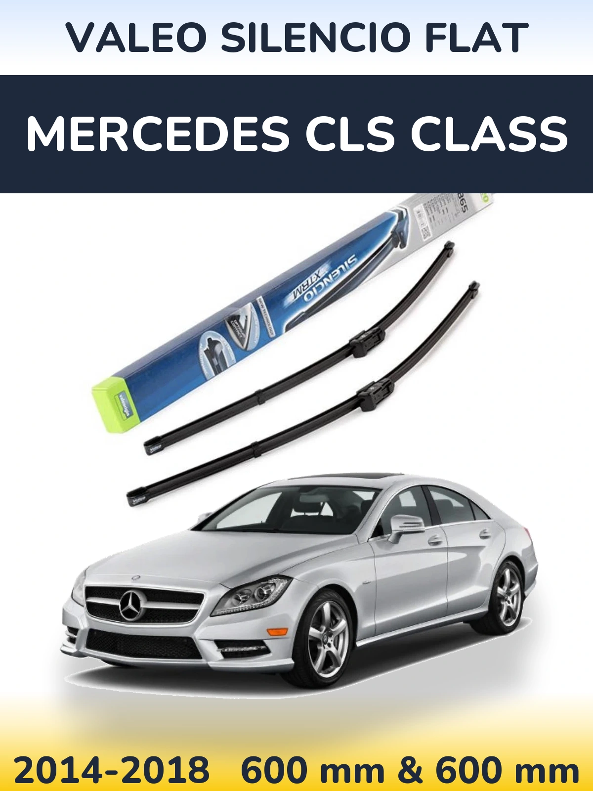 Комплект передних дворников Valeo Silencio Flat 600 & 600 мм для Mercedes CLS Class 2014-2018