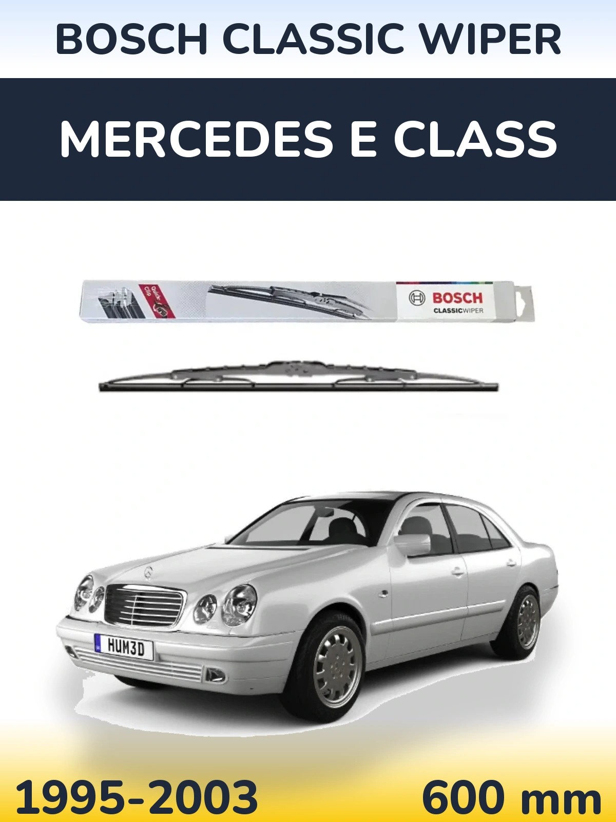 Przednia wycieraczka BOSCH Classic Wiper 600 mm do Mercedes Klasa E 1995-2003