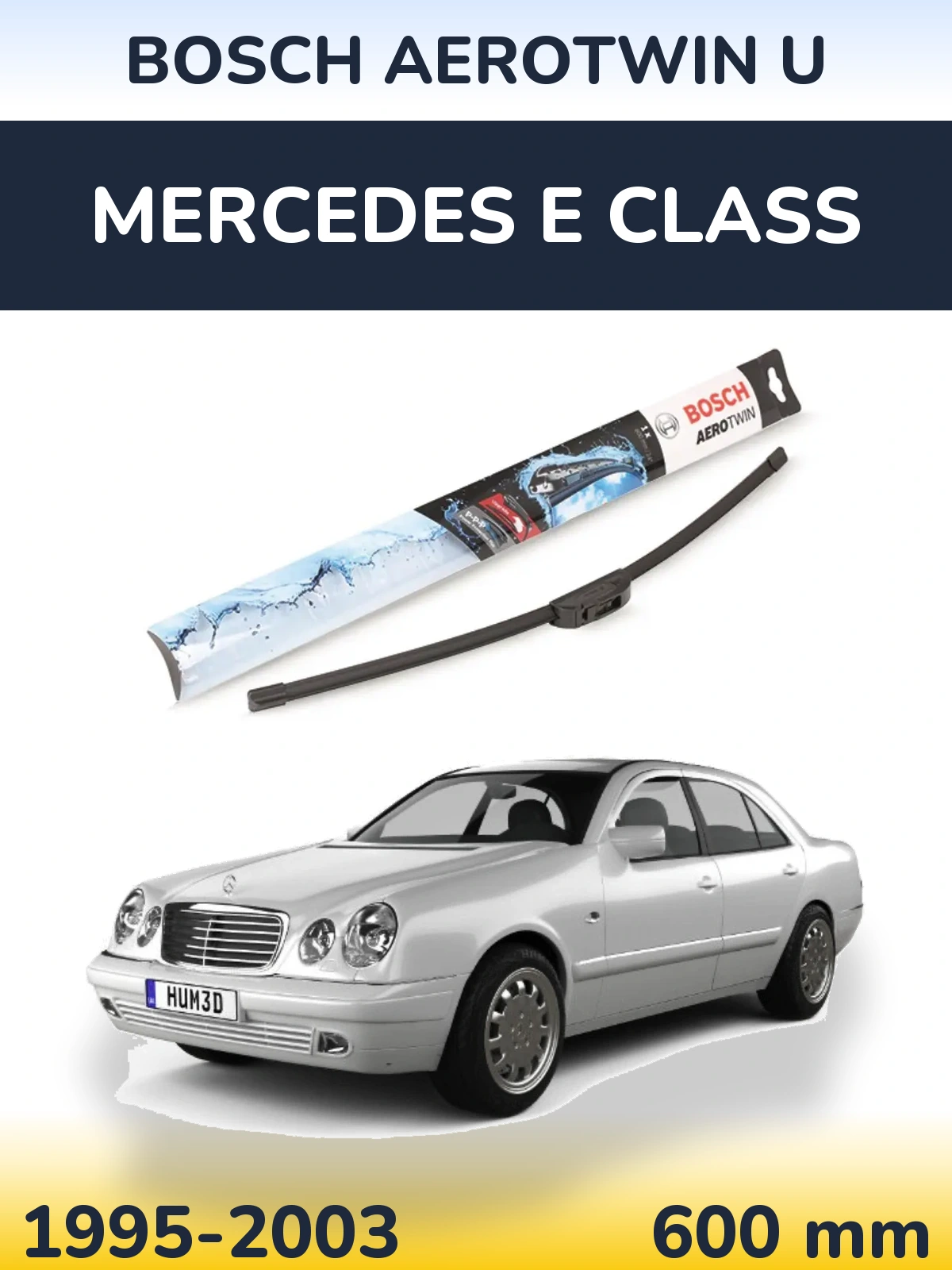 Przednia wycieraczka BOSCH AeroTwin U 600 mm do Mercedes Klasa E 1995-2003